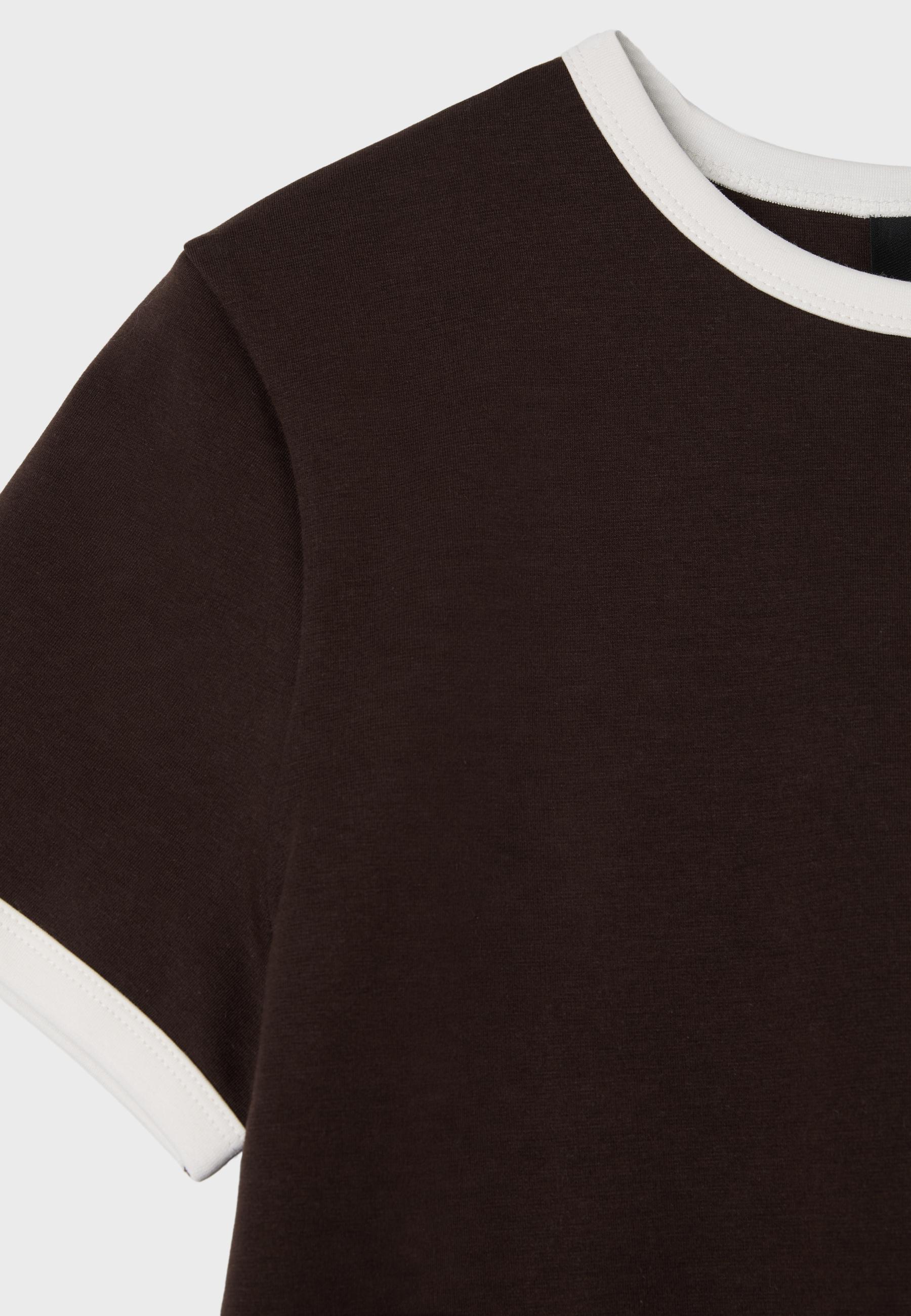 B02 Soft-touch regular basic T-shirt — Brown