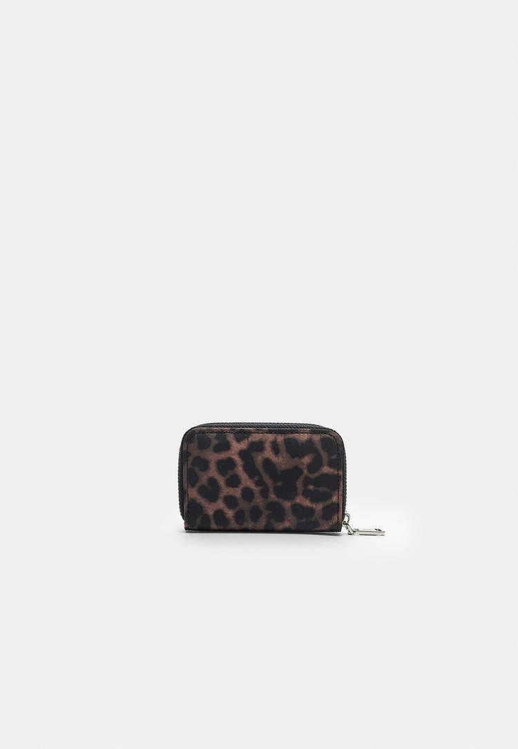 portamonete con cerniera leopardato