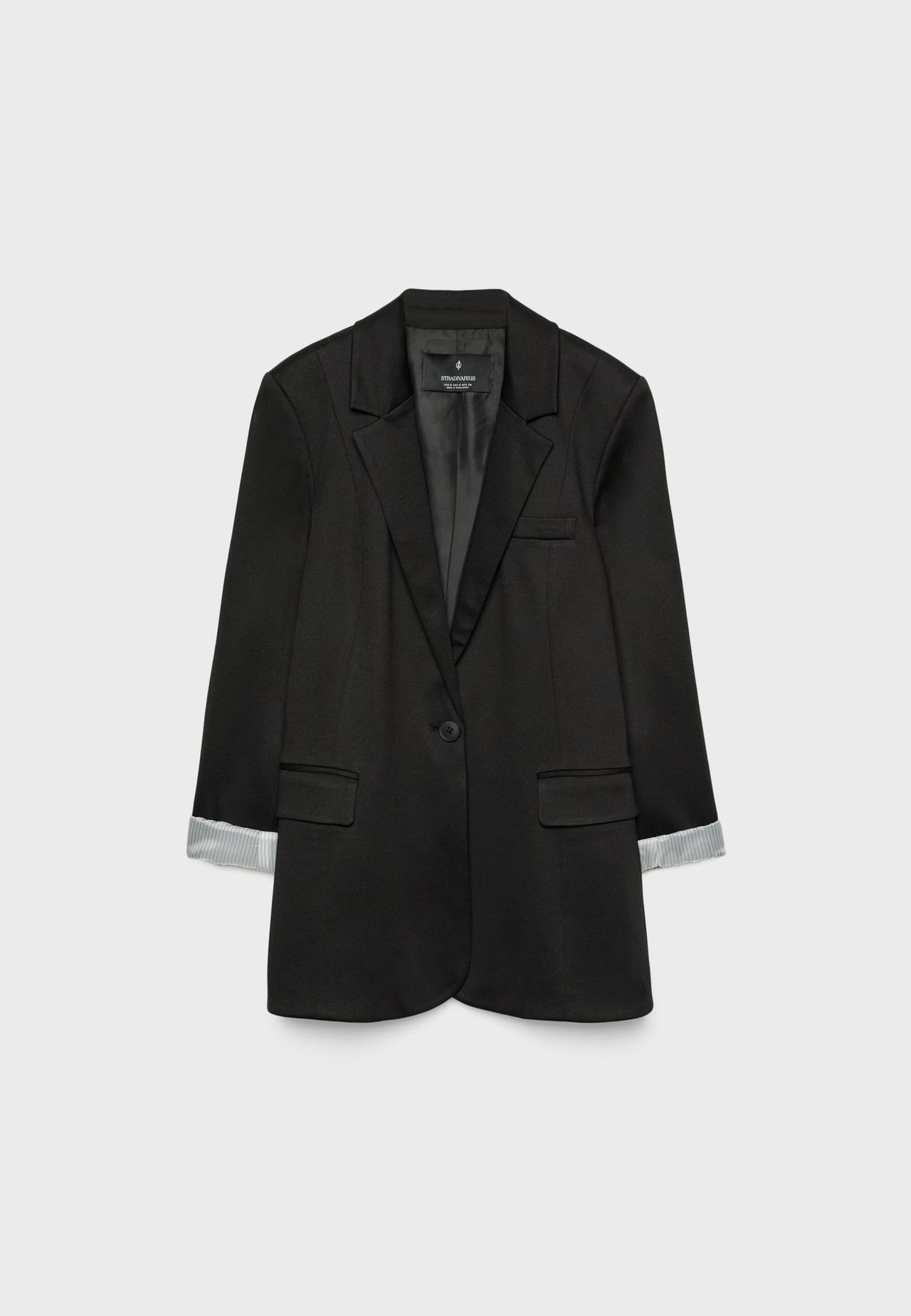 Basic knit blazer — Black