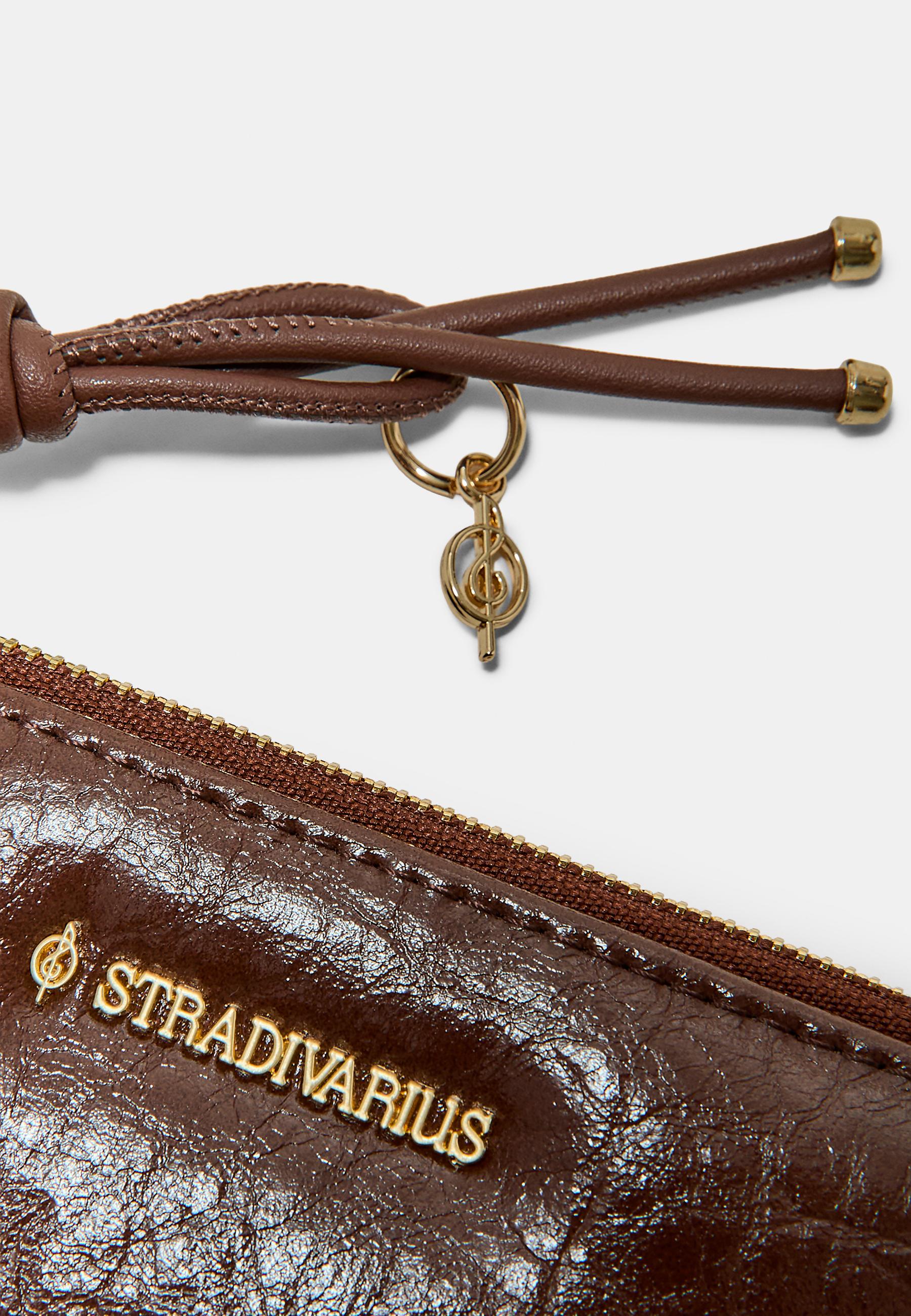 Long wallet with pull detail — Brown