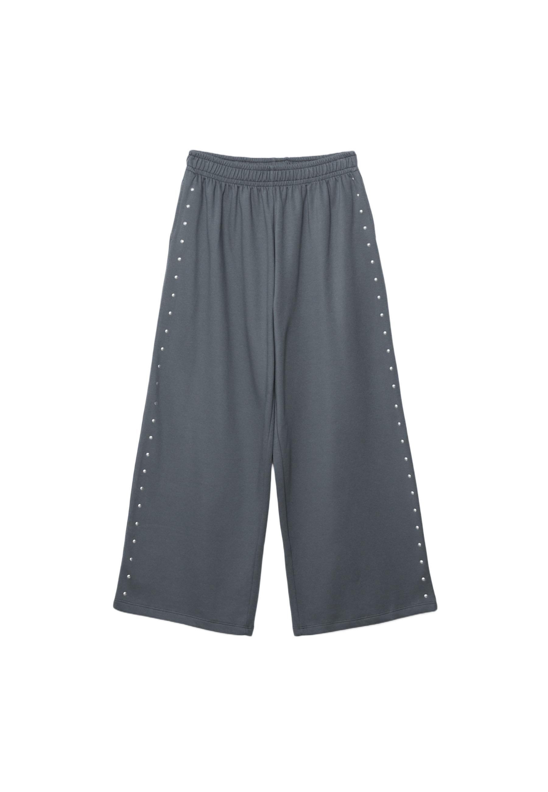Studded plush trousers — Dark grey
