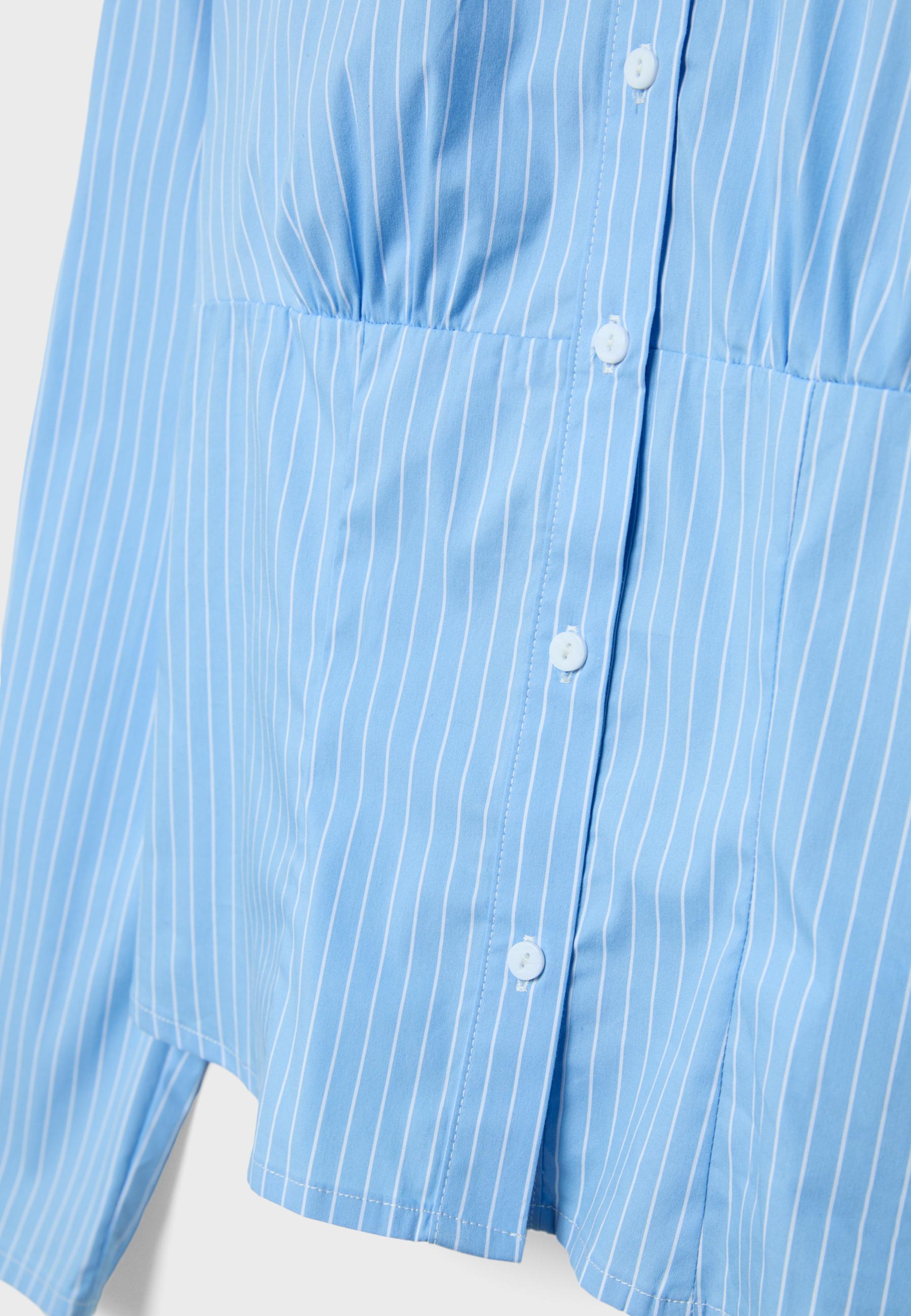 Fitted shirt with underbust seam — Sky blue