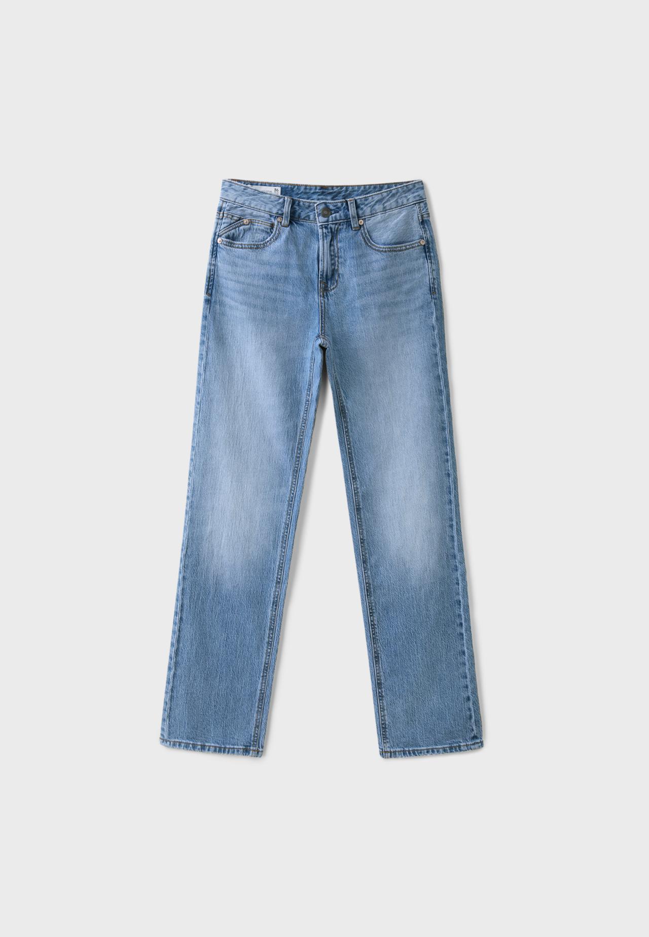 D98 straight-leg vintage effect jeans — LIGHT GREY DENIM WASH