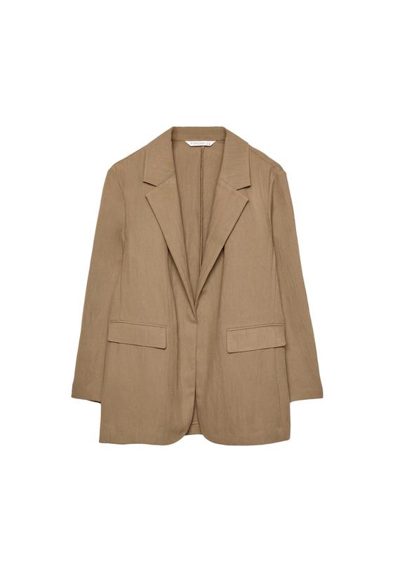 Buruşuk tasarımlı dökümlü regular fit blazer_8