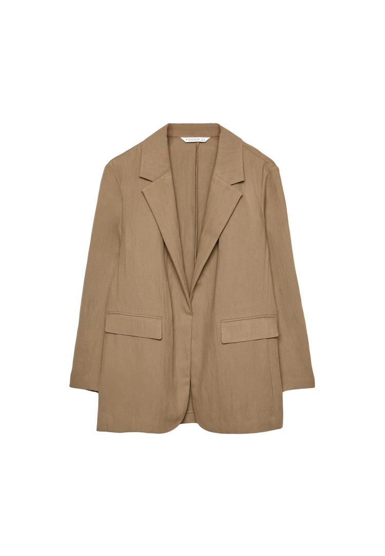 Buruşuk tasarımlı dökümlü regular fit blazer_8