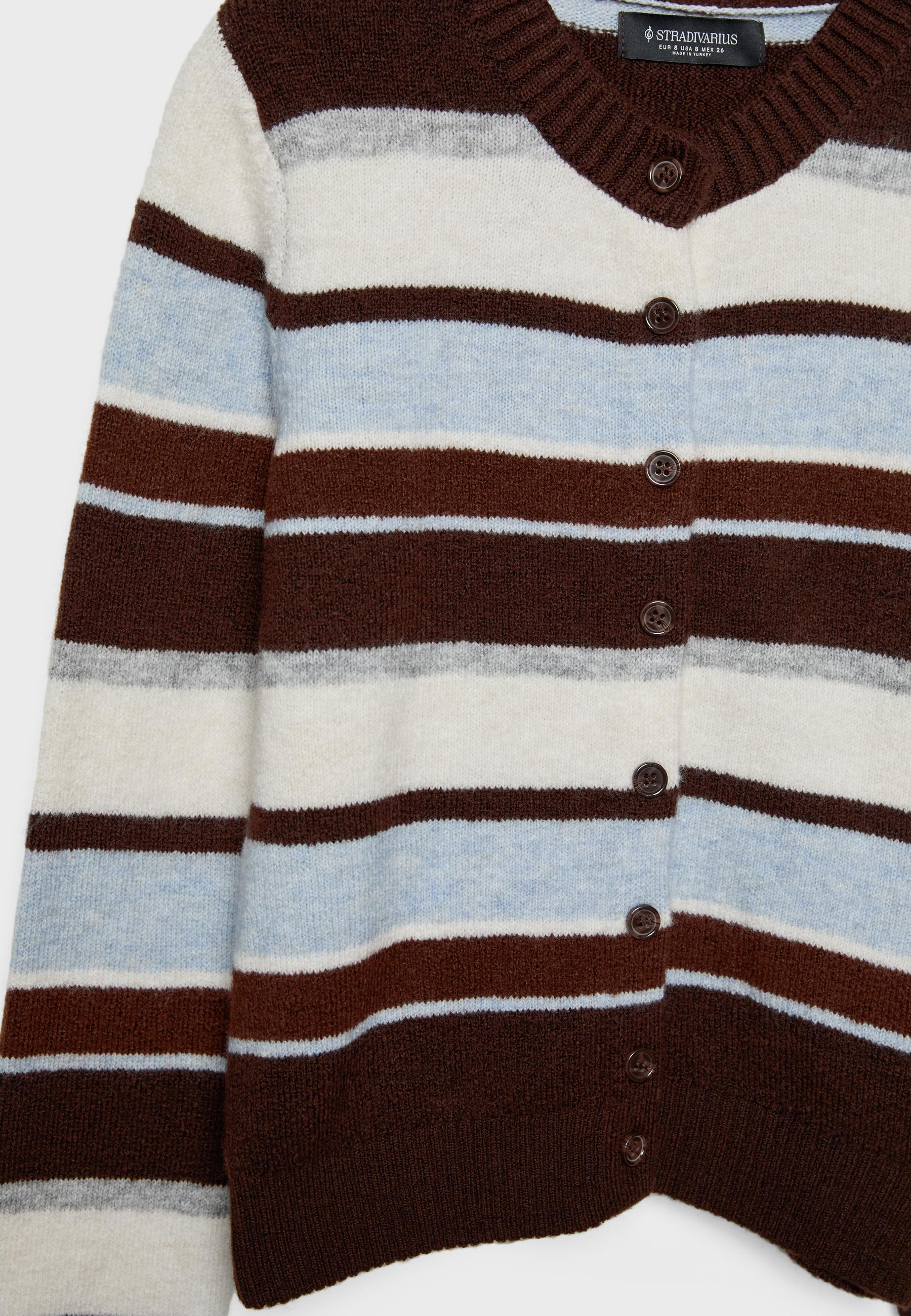 トップス SG Line Knit Cardigan (Brown) Striped knit cardigan - Women's fashion | Stradivarius