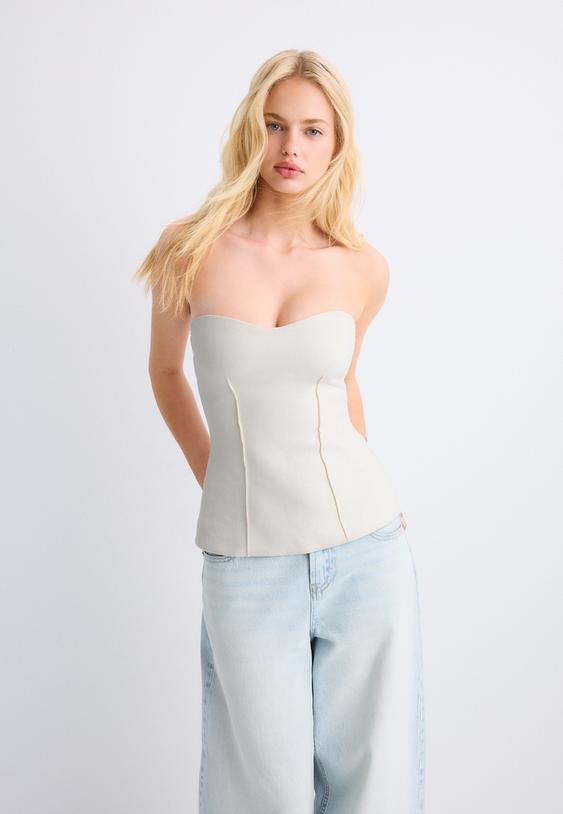 bandeau escote corazon