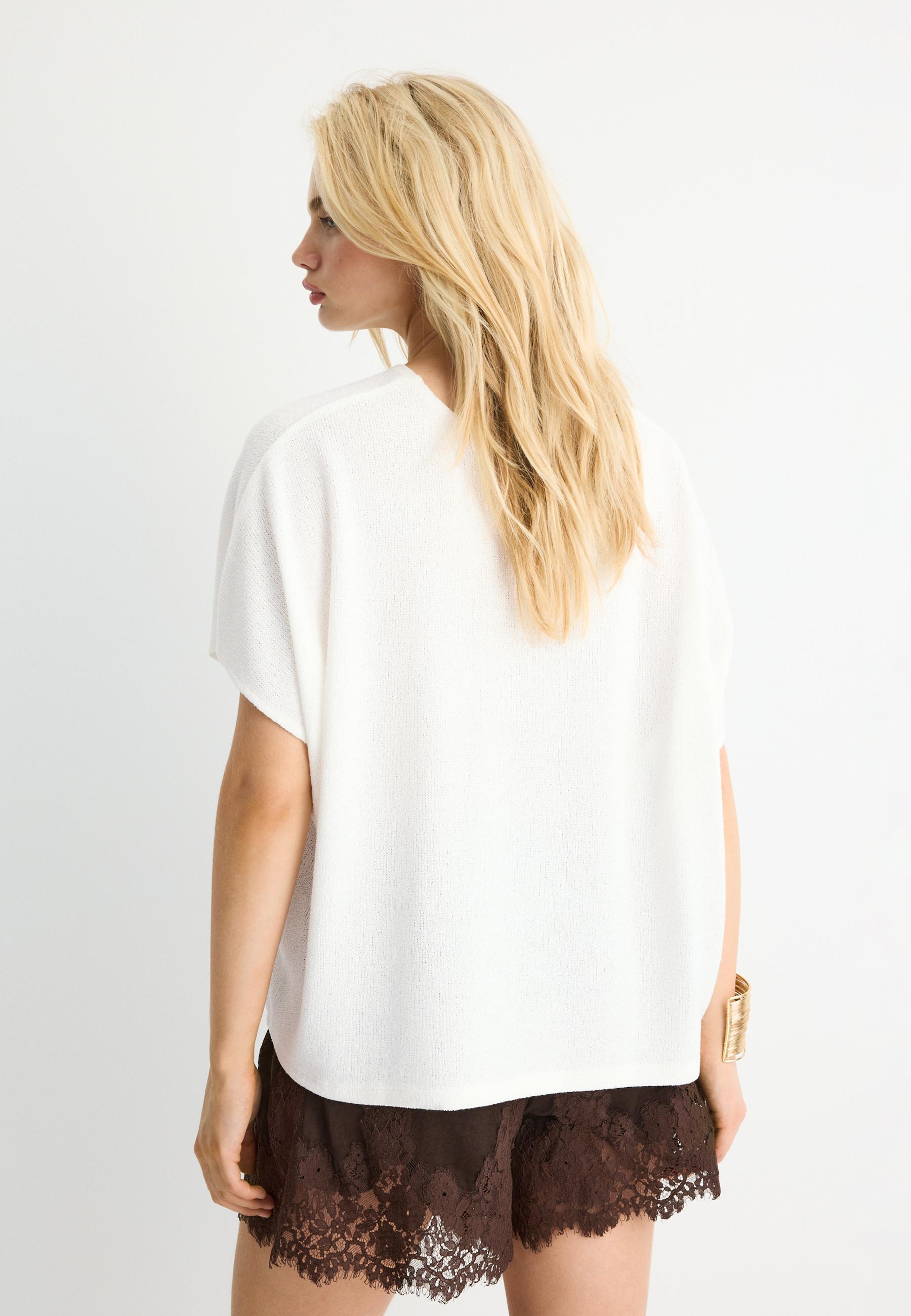 Rustic cape T-shirt — Ecru