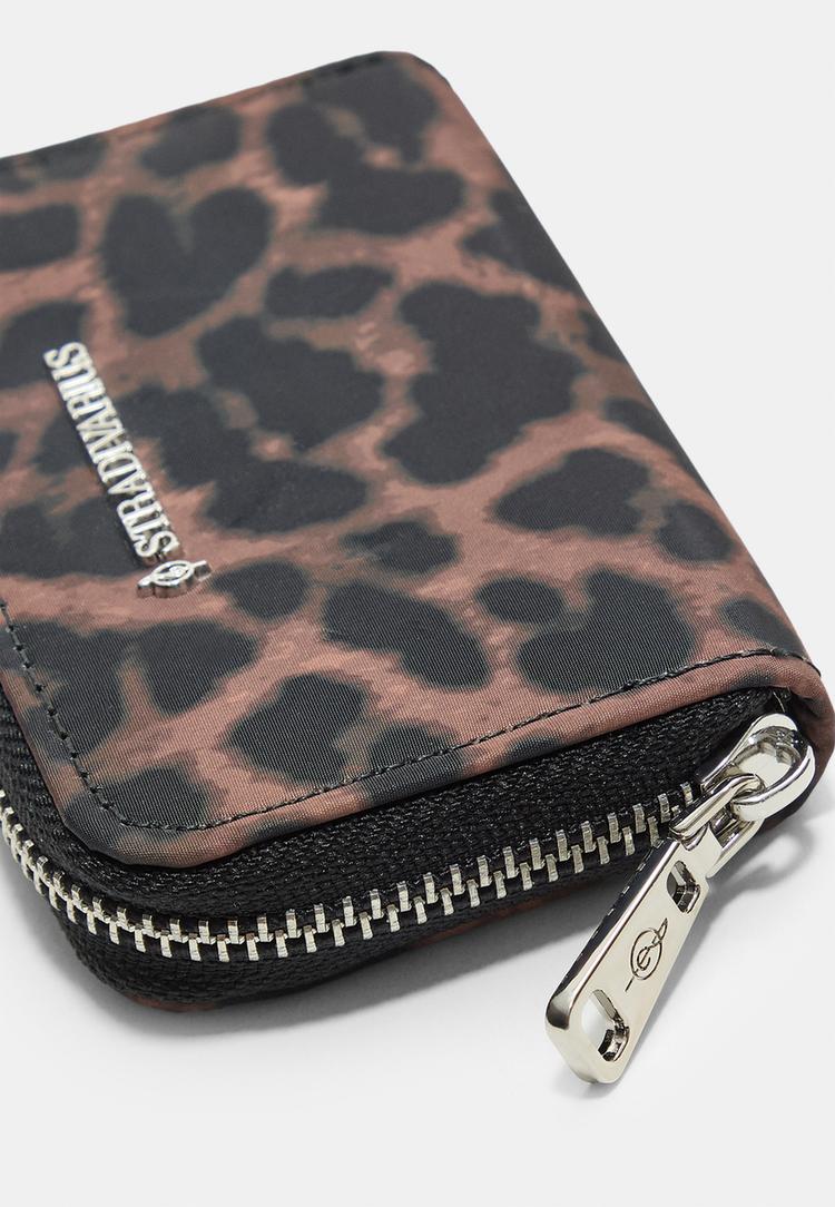 Stradivarius Πορτοφόλι Με Φερμουάρ Και Λεοπάρ Σχέδιο Καφέ Os φωτογραφία