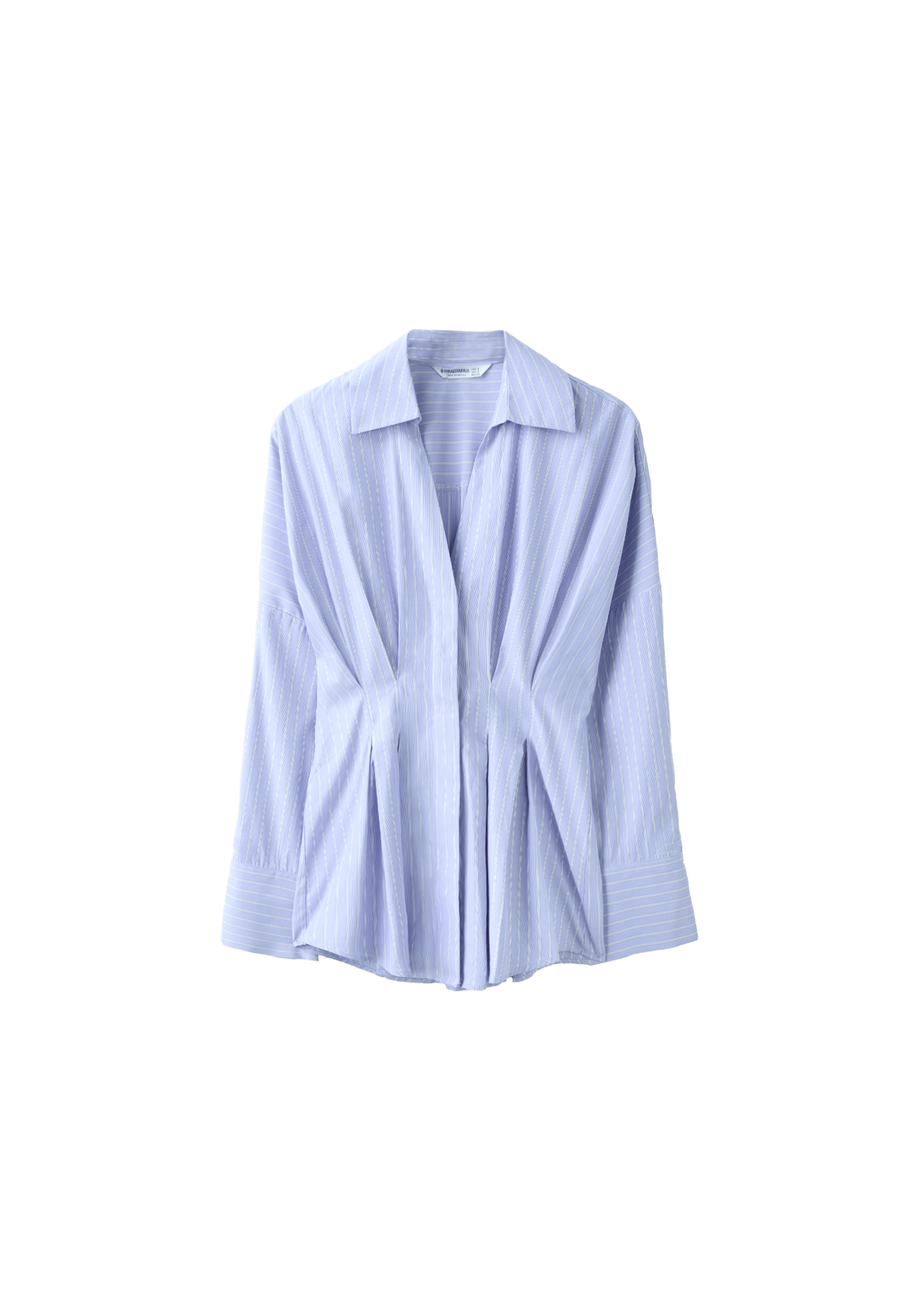 Pleated poplin shirt — Sky blue