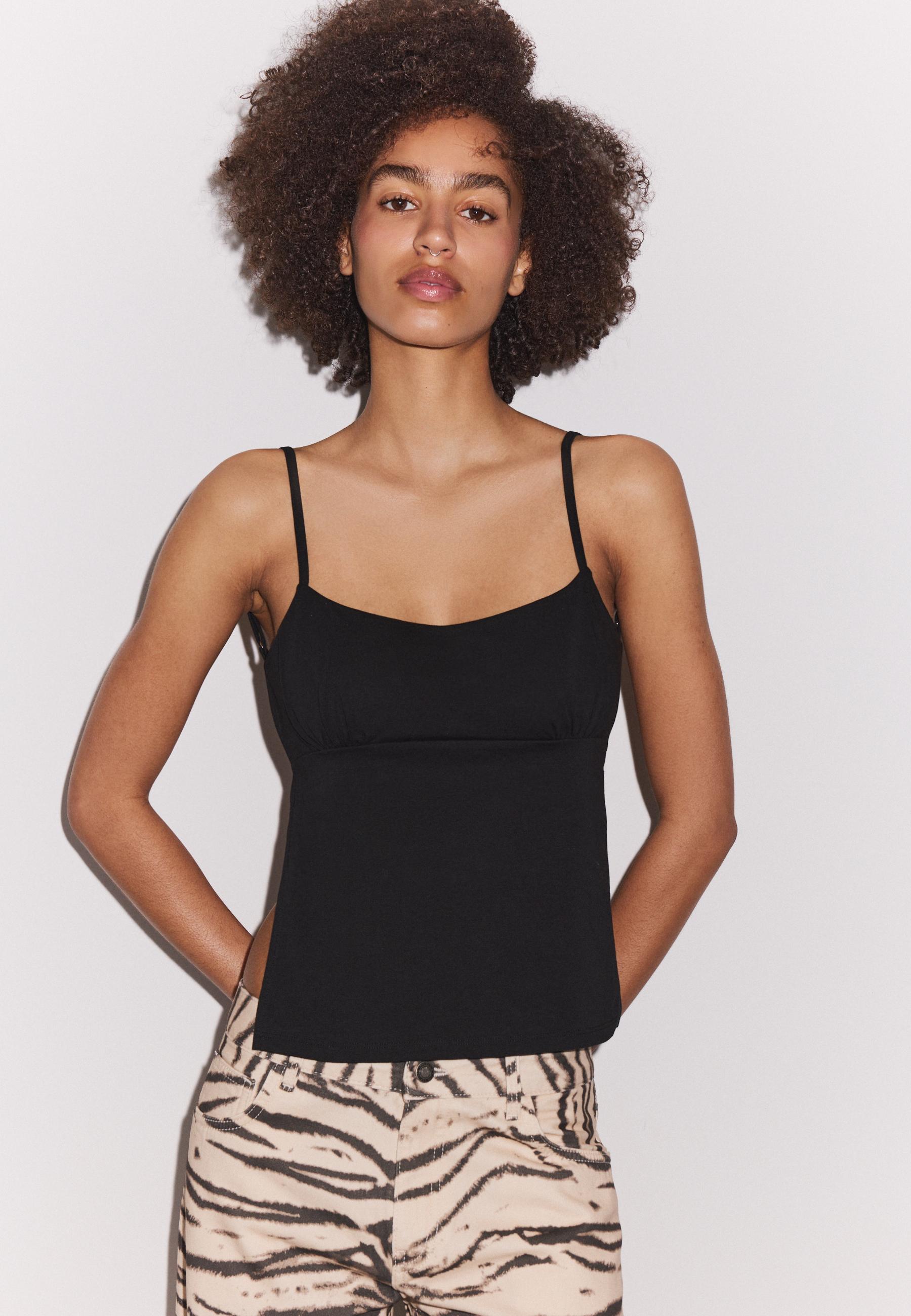 Open back strappy top — Black