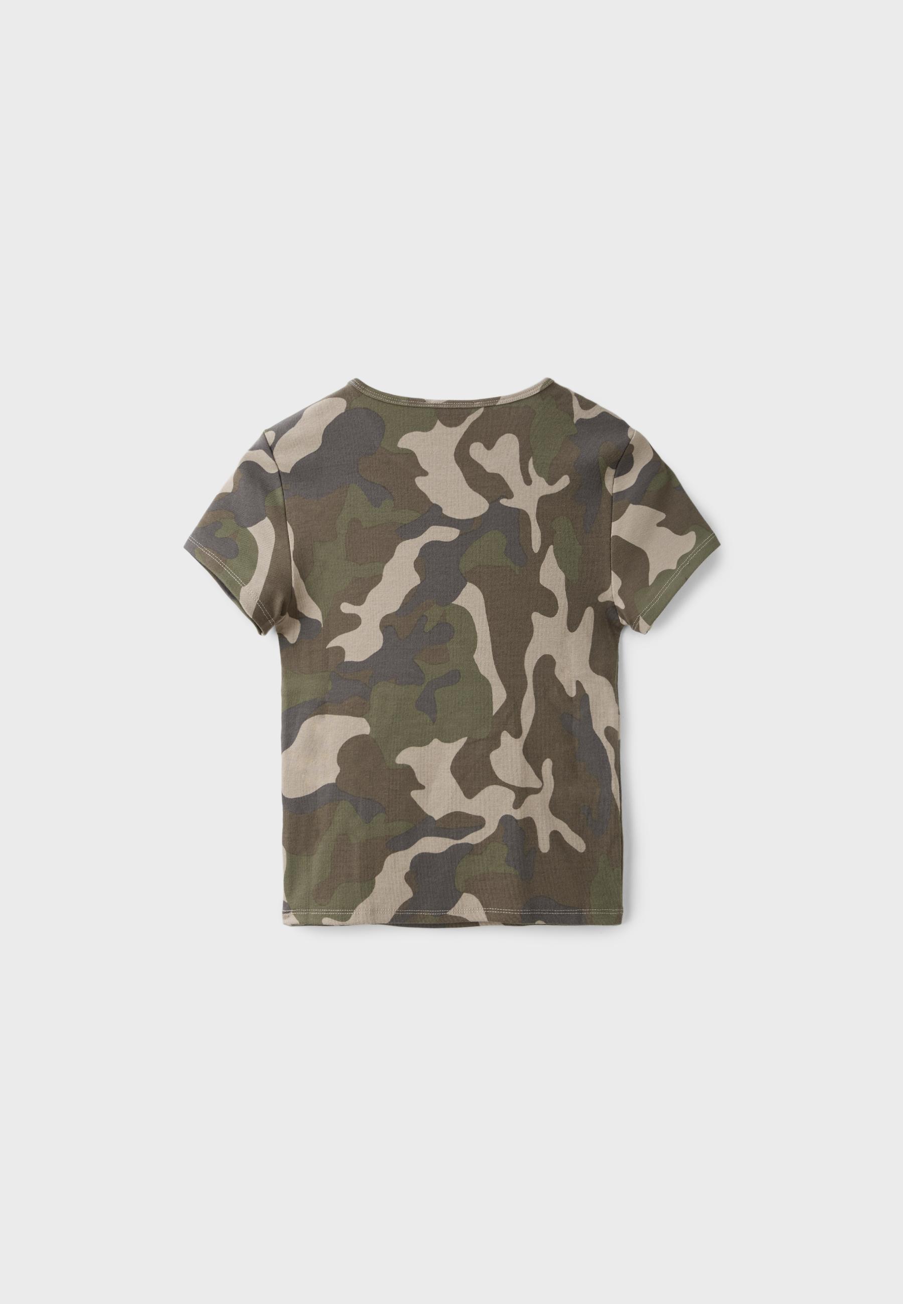 Slim fit printed T-shirt — Khaki