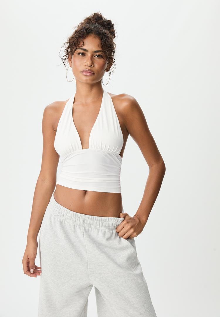 camiseta halter frunce