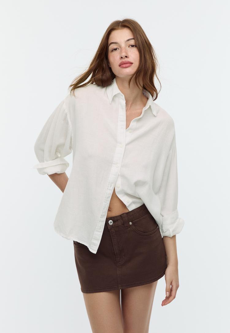 camisa fluida con lino