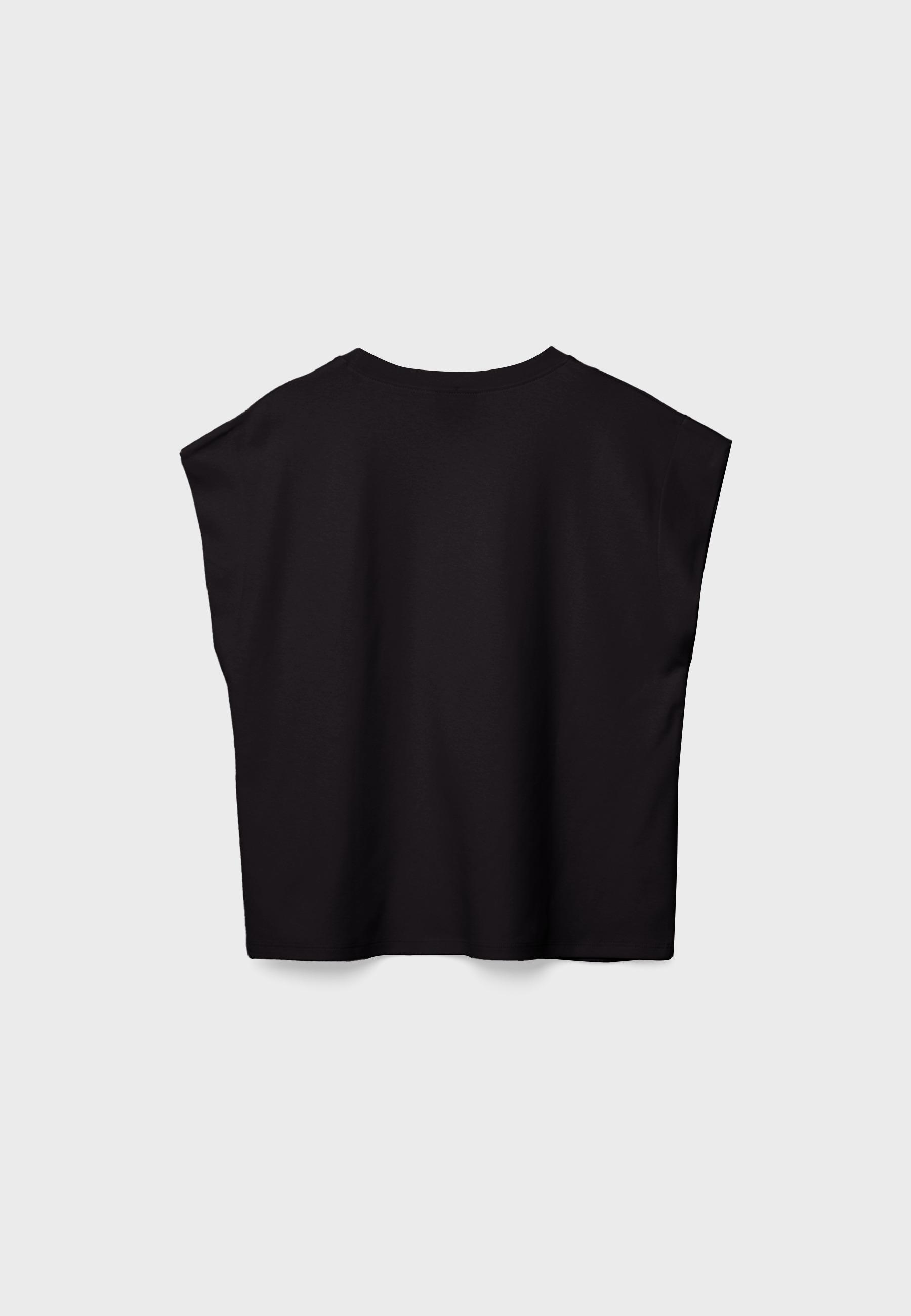 B06 Basic dropped-shoulder T-shirt — Black
