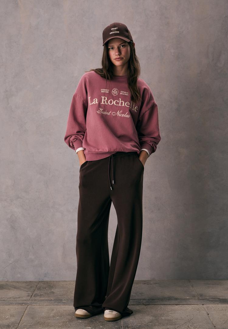 Stradivarius Hanorac Brodat Liliachiu Xs