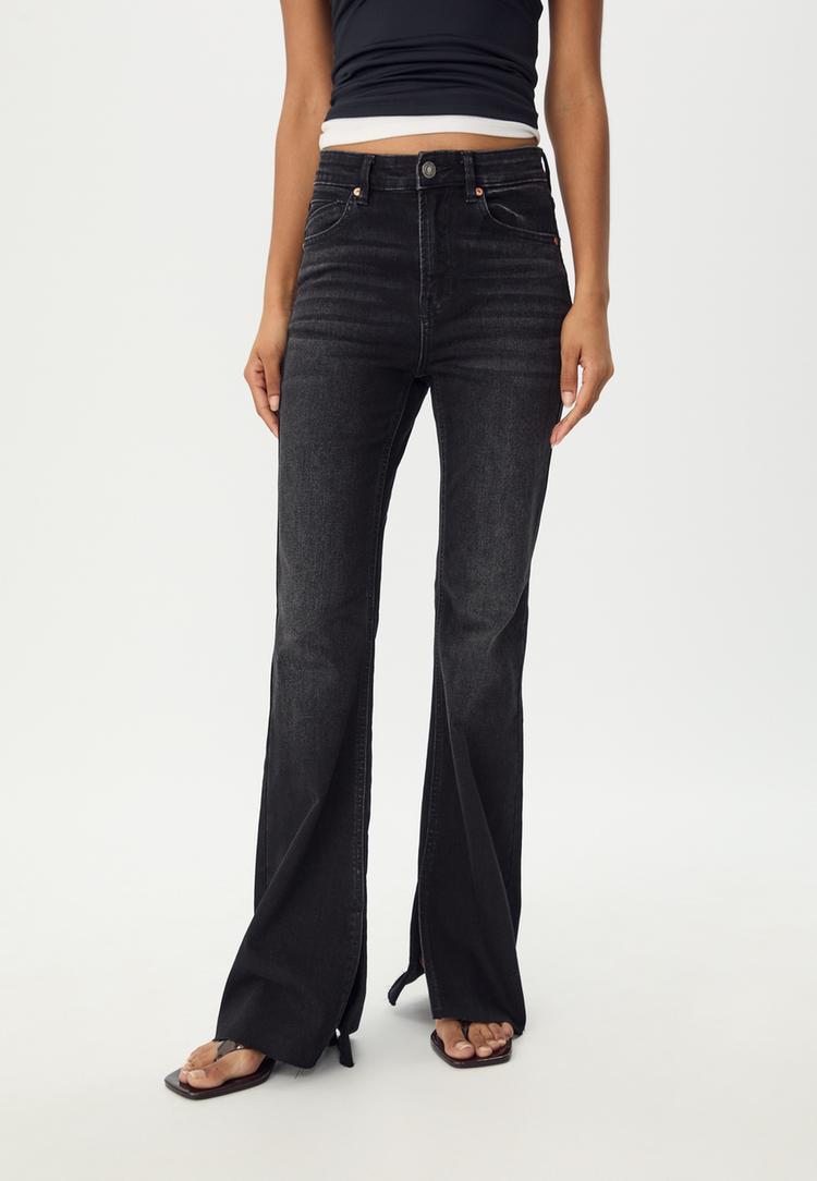 slit fit flared jeans