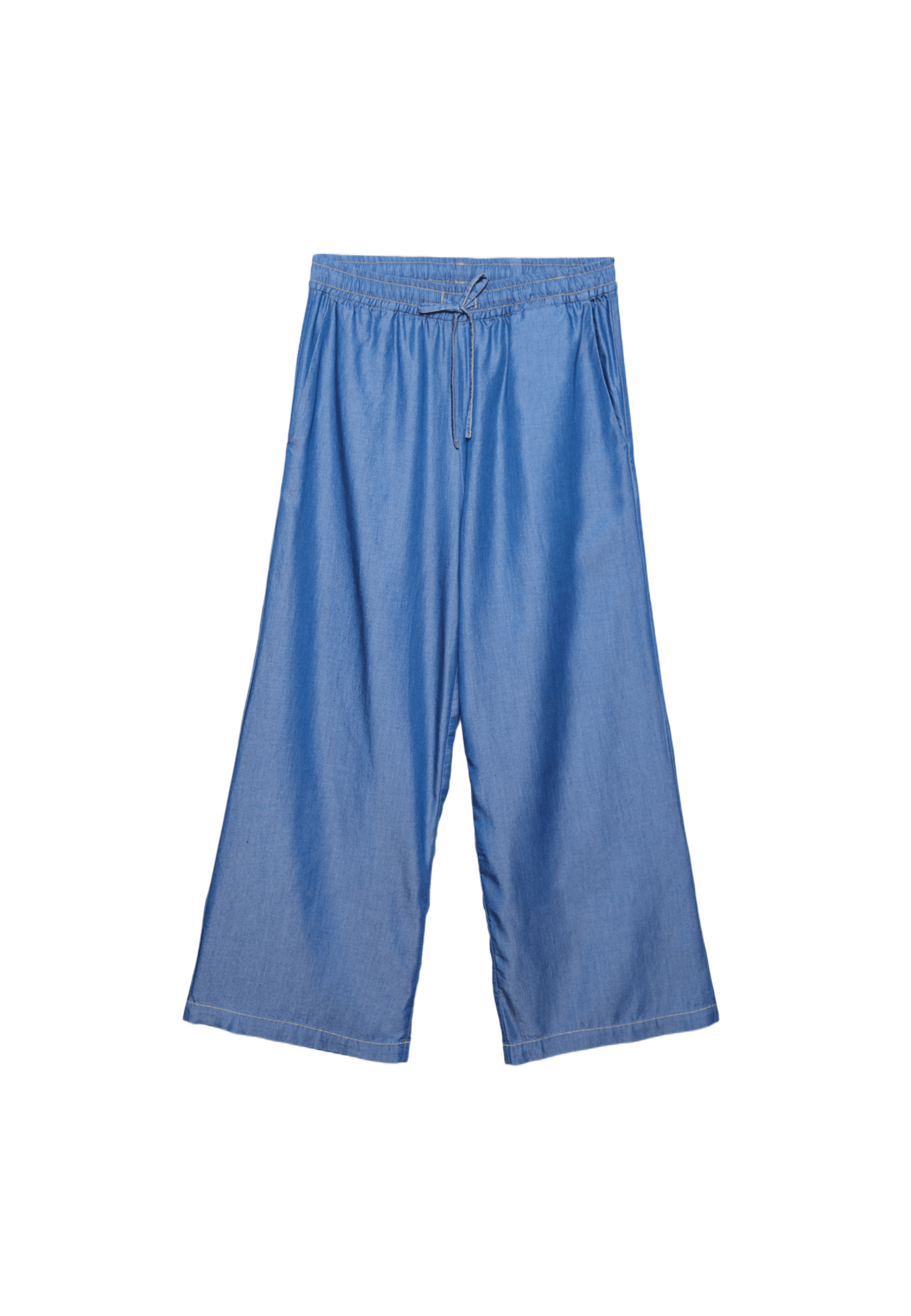 Flowing denim culottes — MEDIUM BLUE DENIM