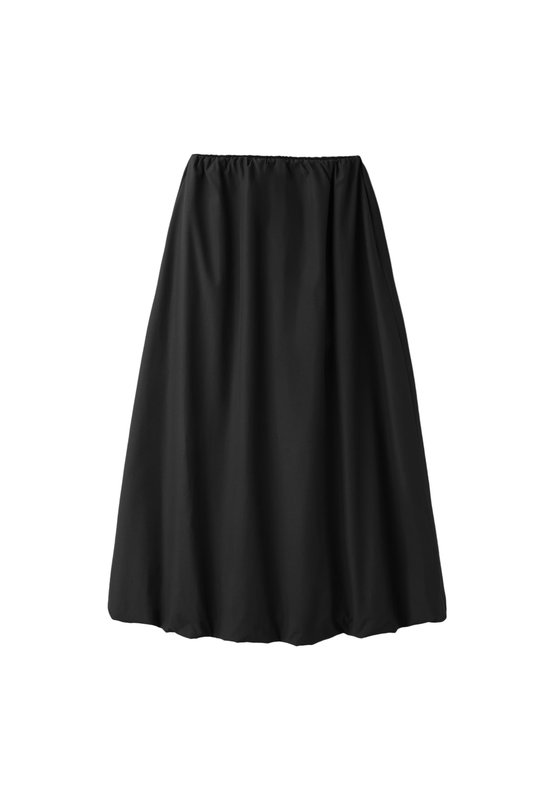 Poplin balloon maxi skirt — Black