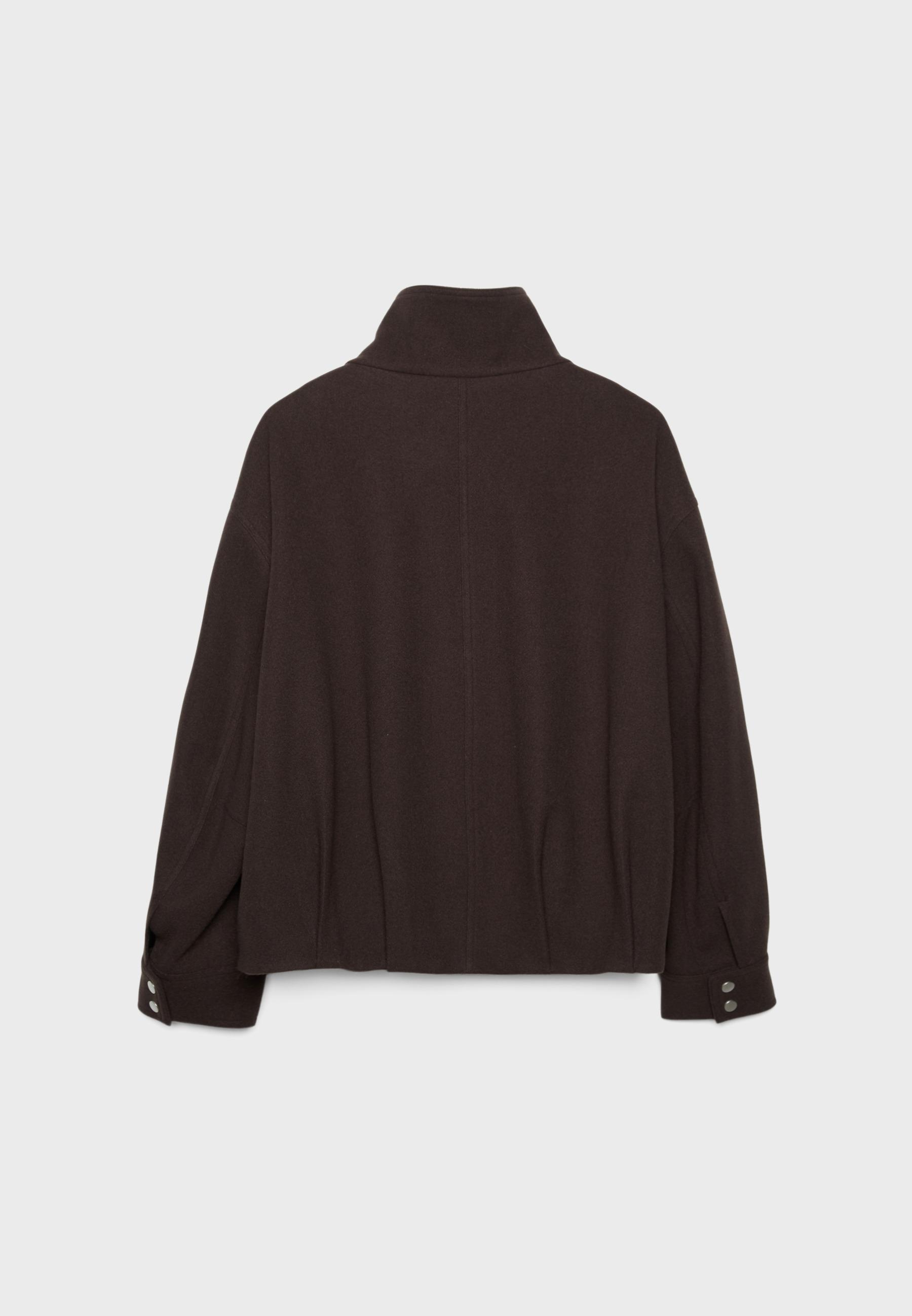 Oversize soft-touch bomber jacket — Brown