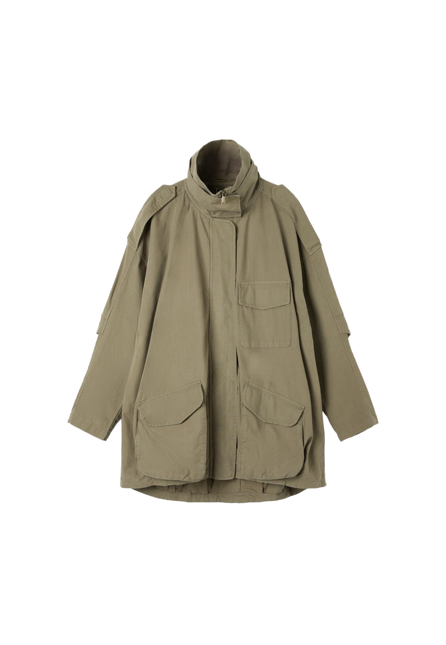 Oversize parka with pockets — Khaki