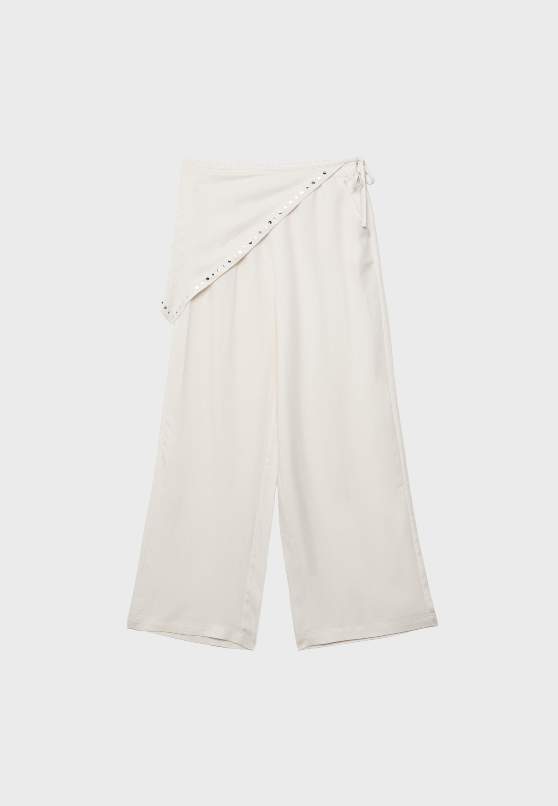 Lyocell scarf trousers — Ecru
