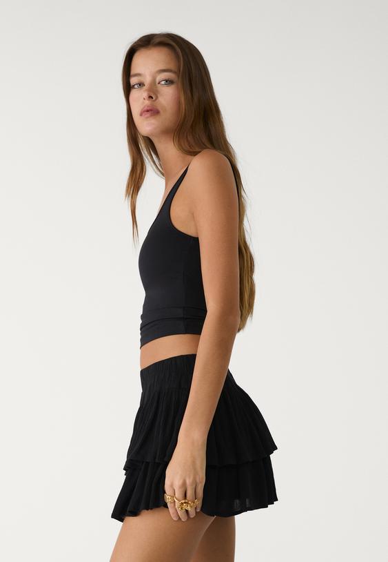 falda pantalon mini volantes