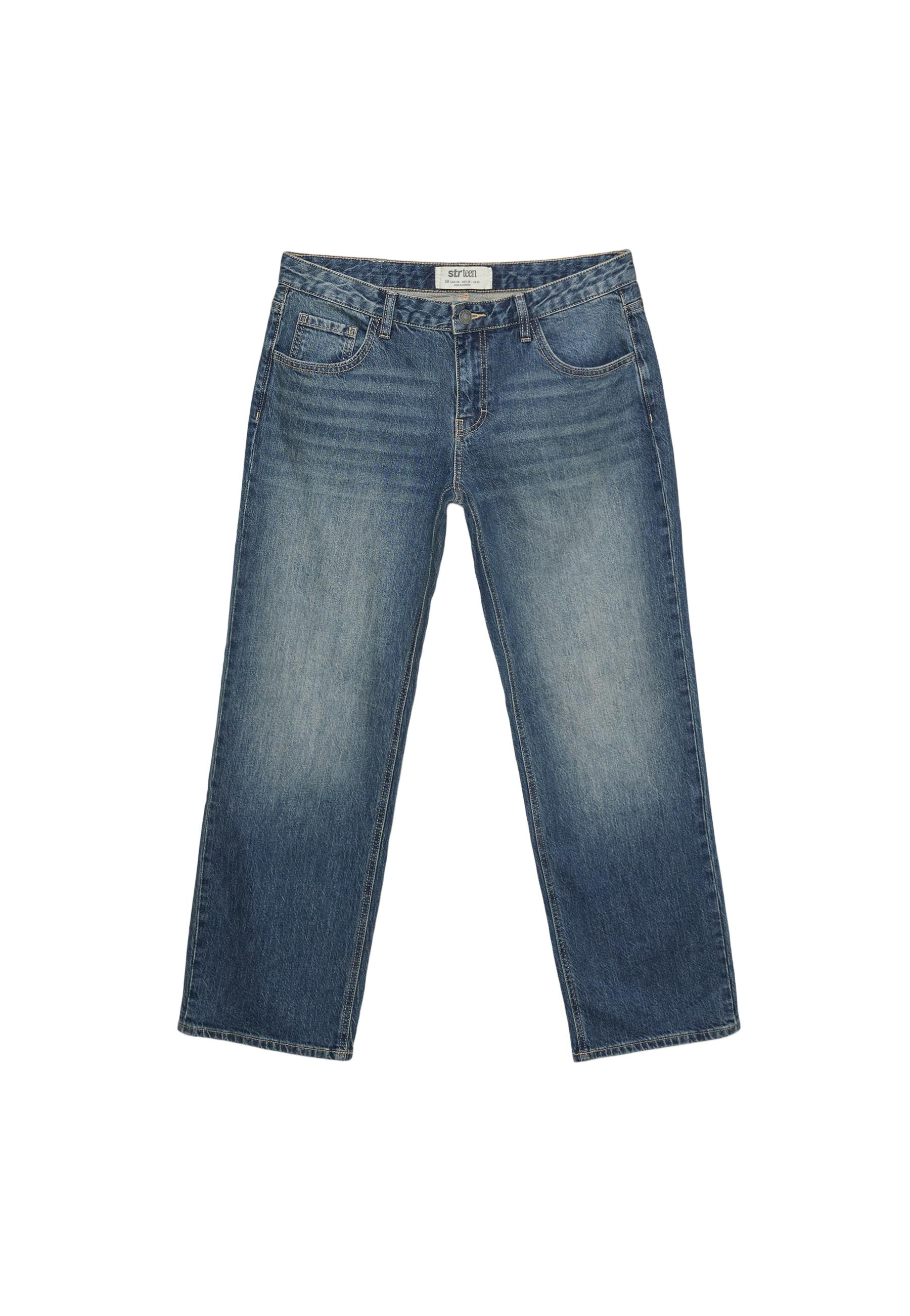 パンツ INDIGO cropped denim 34 Straight-leg cropped jeans - Women's fashion | Stradivarius