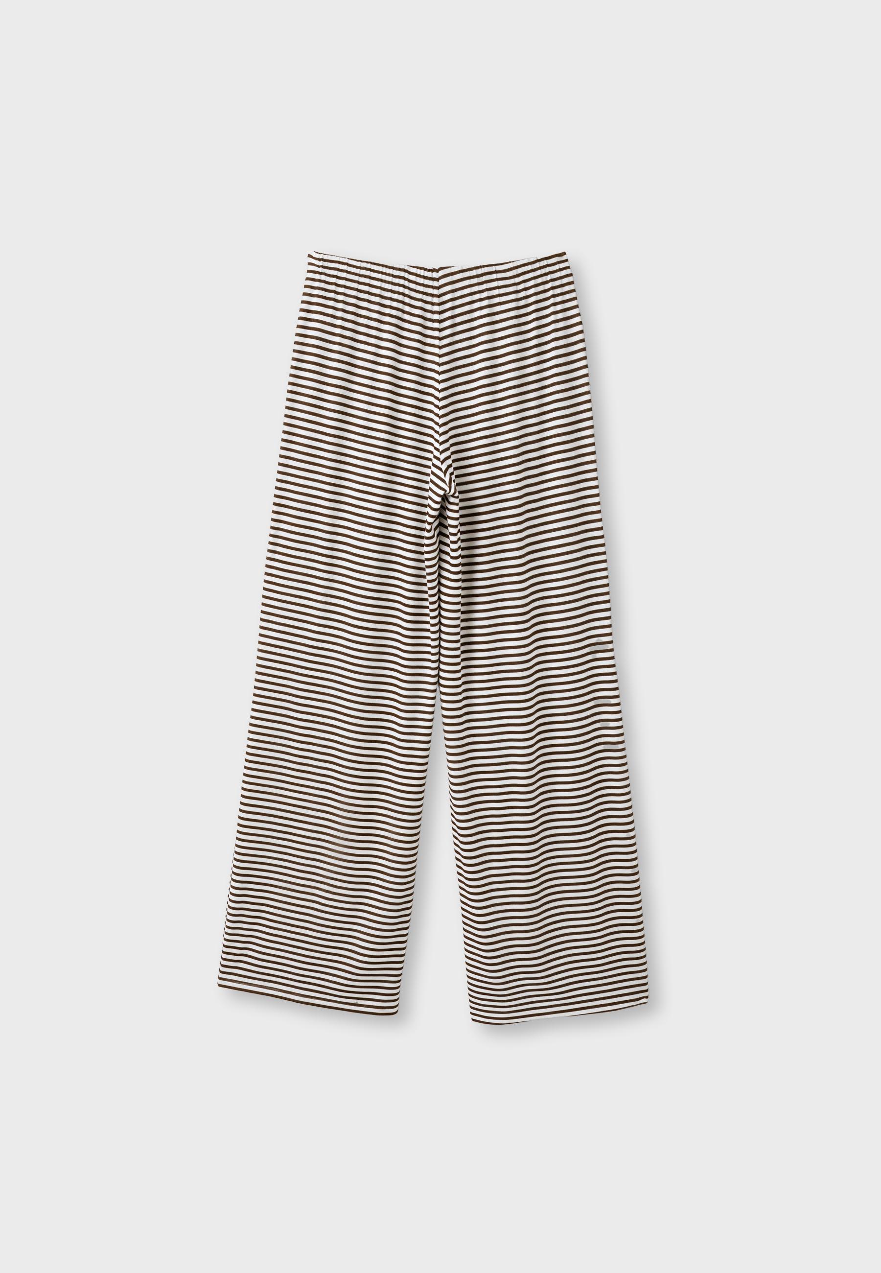 Striped slim-waist joggers — Brown