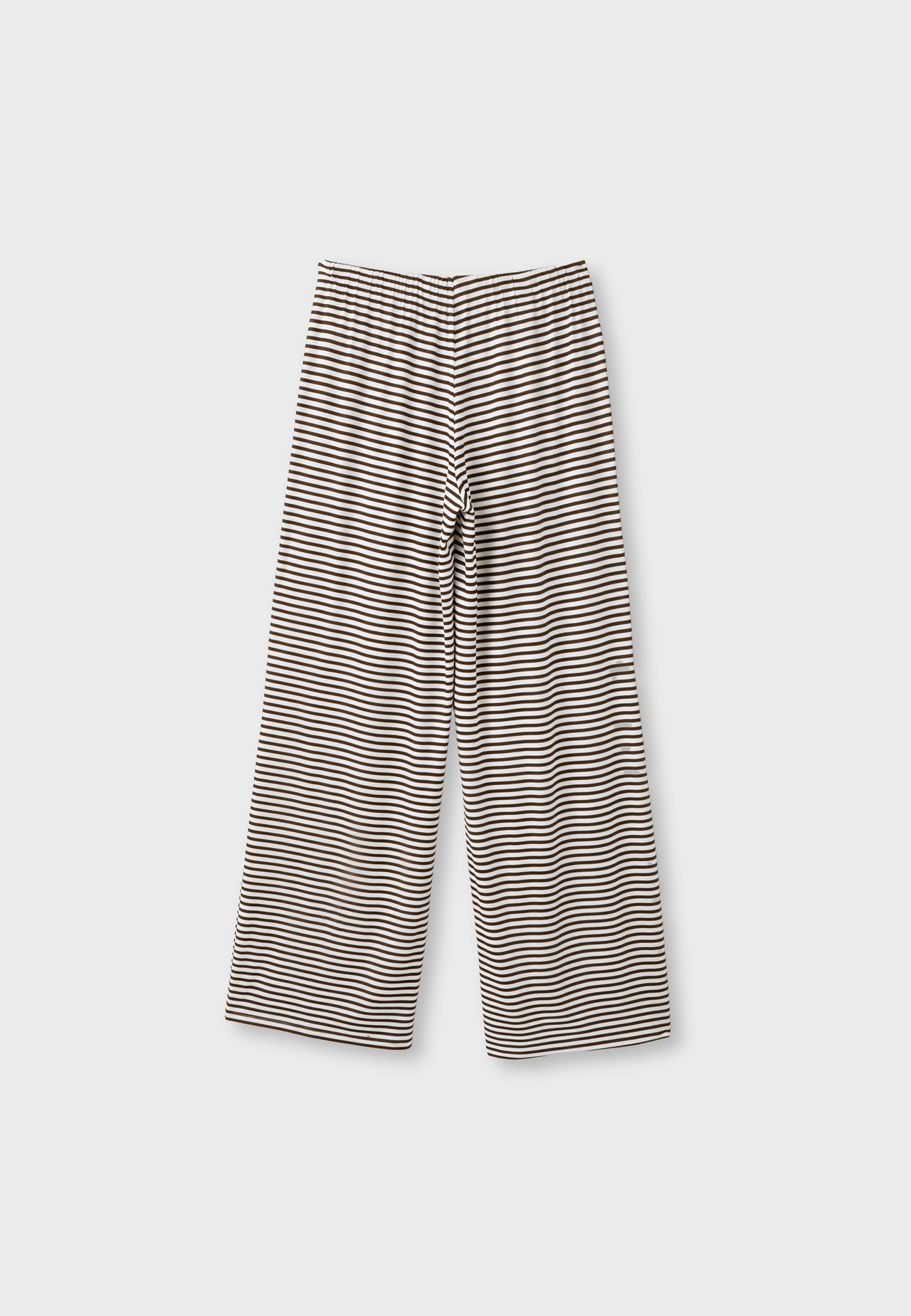 Striped slim-waist jogger trousers — Brown