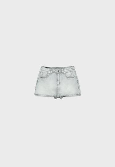 D62 denim skort — DARK GREY DENIM WASH 7