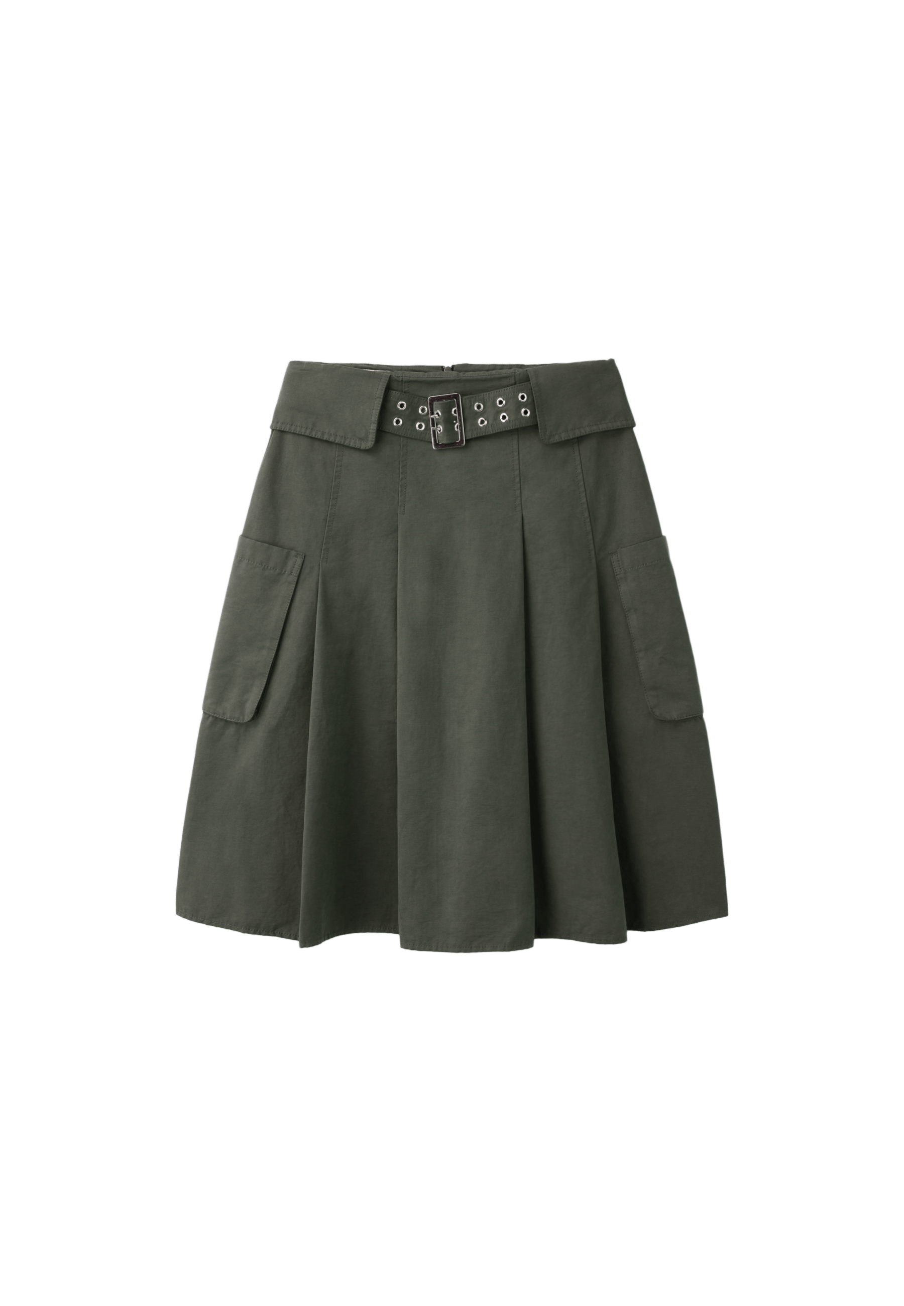 Utility pocket midi skirt — Khaki