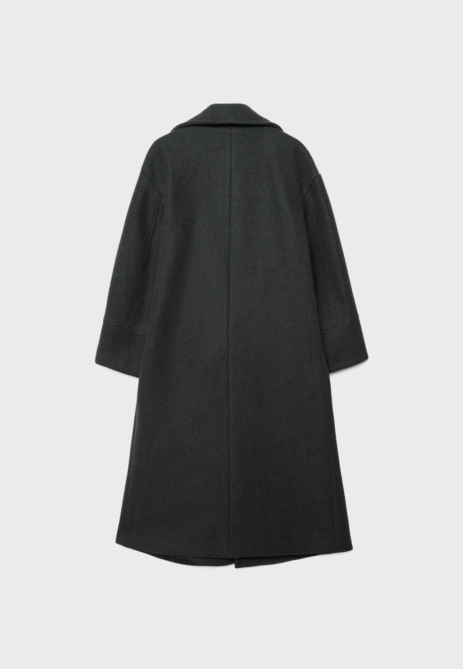 Oversize soft-touch coat — Dark grey