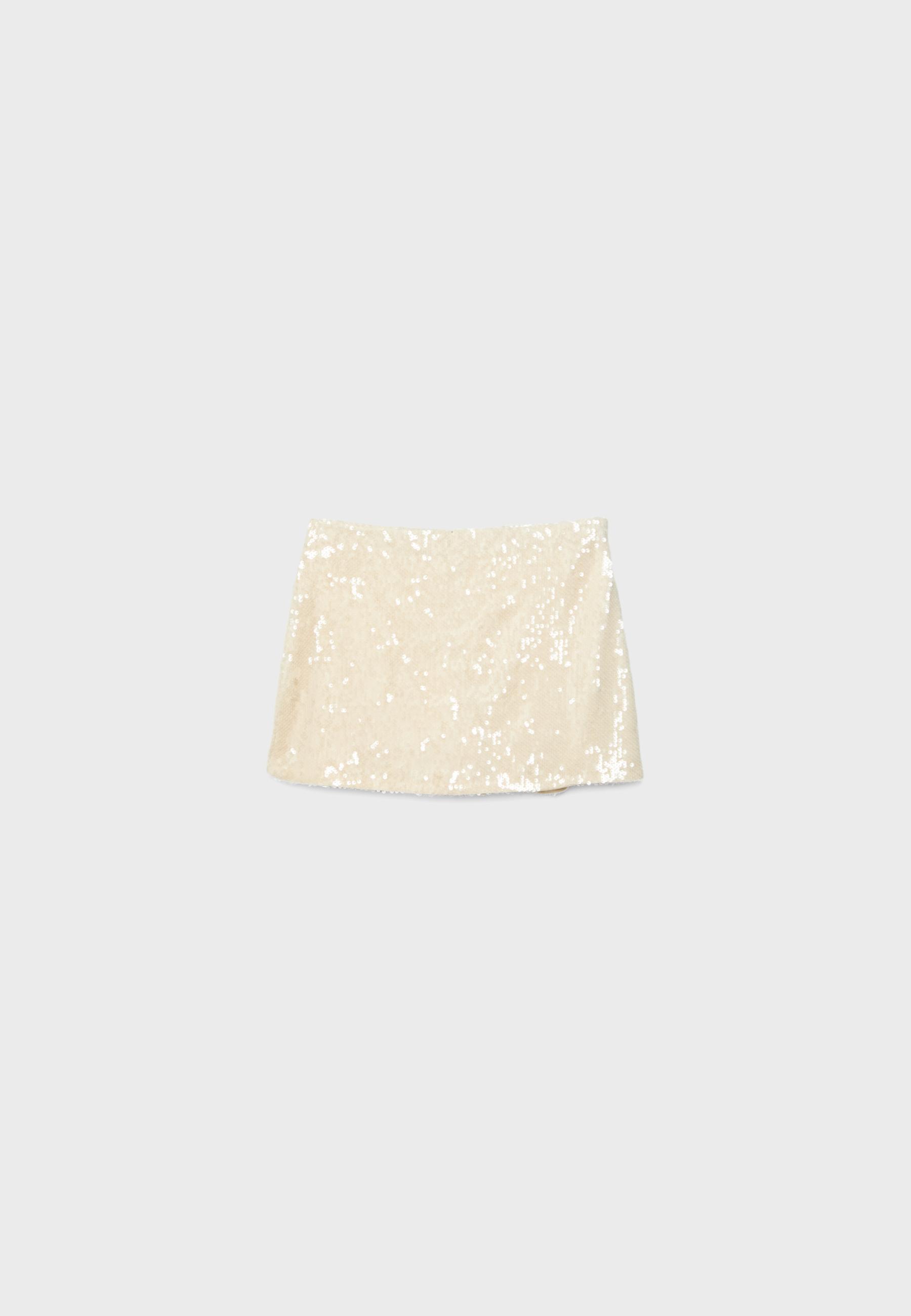 Sequin mini skirt — Vanilla