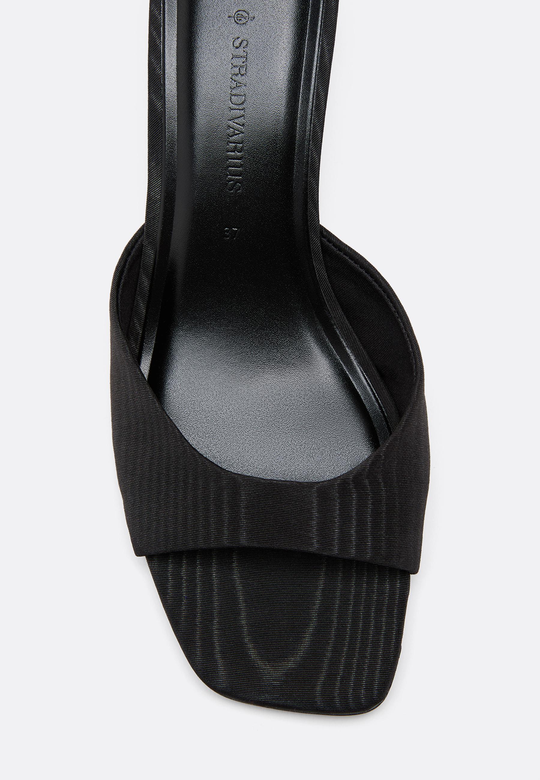 Heeled mule sandals — BLACK