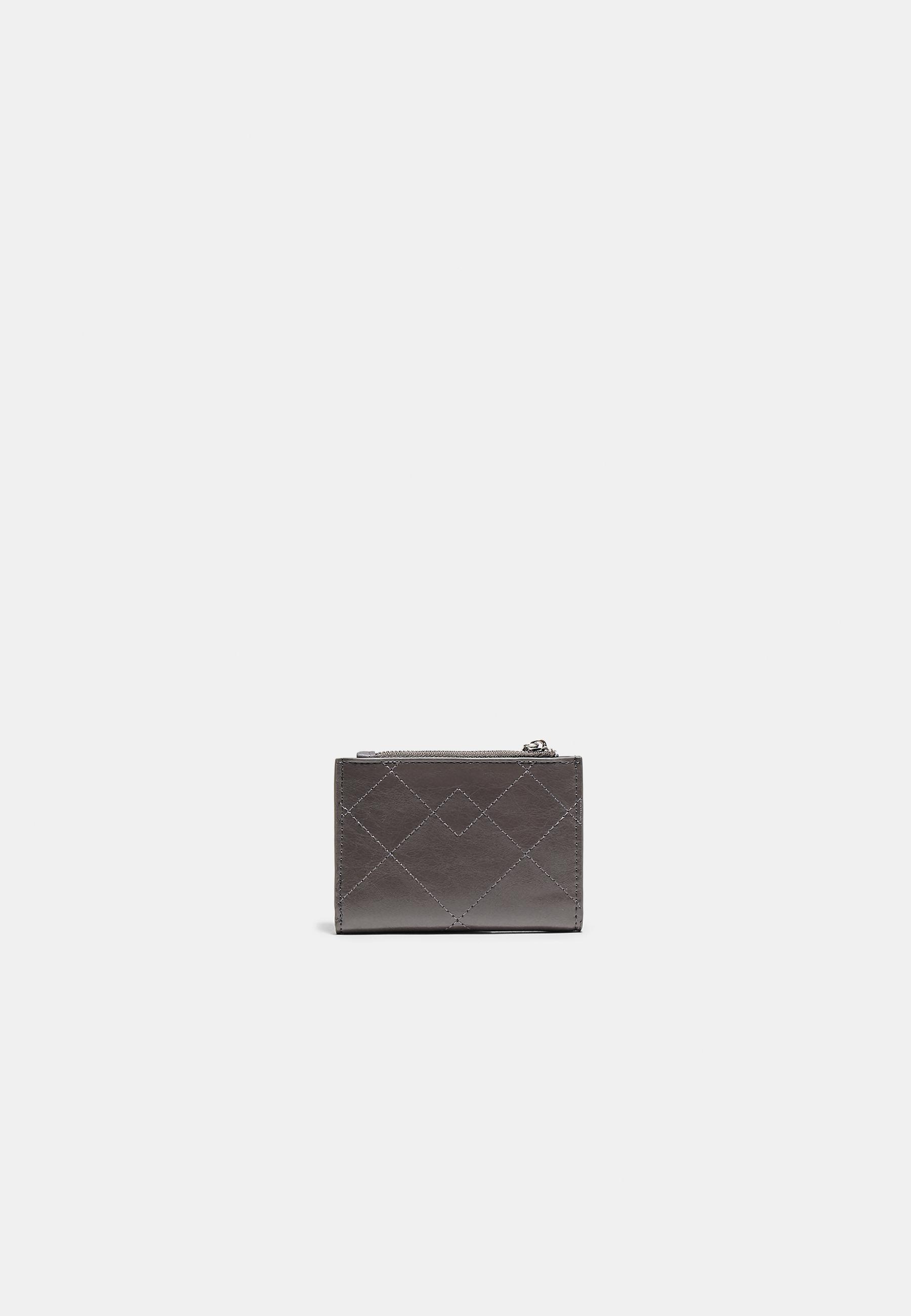 Stitched card holder purse — Dark grey