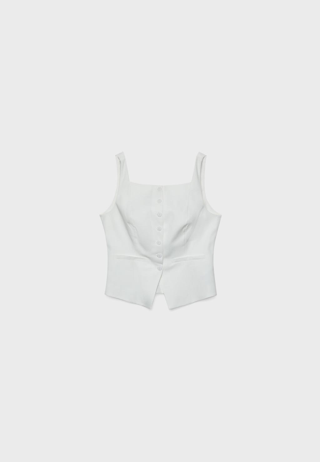 Chaleco medio lazada con lino