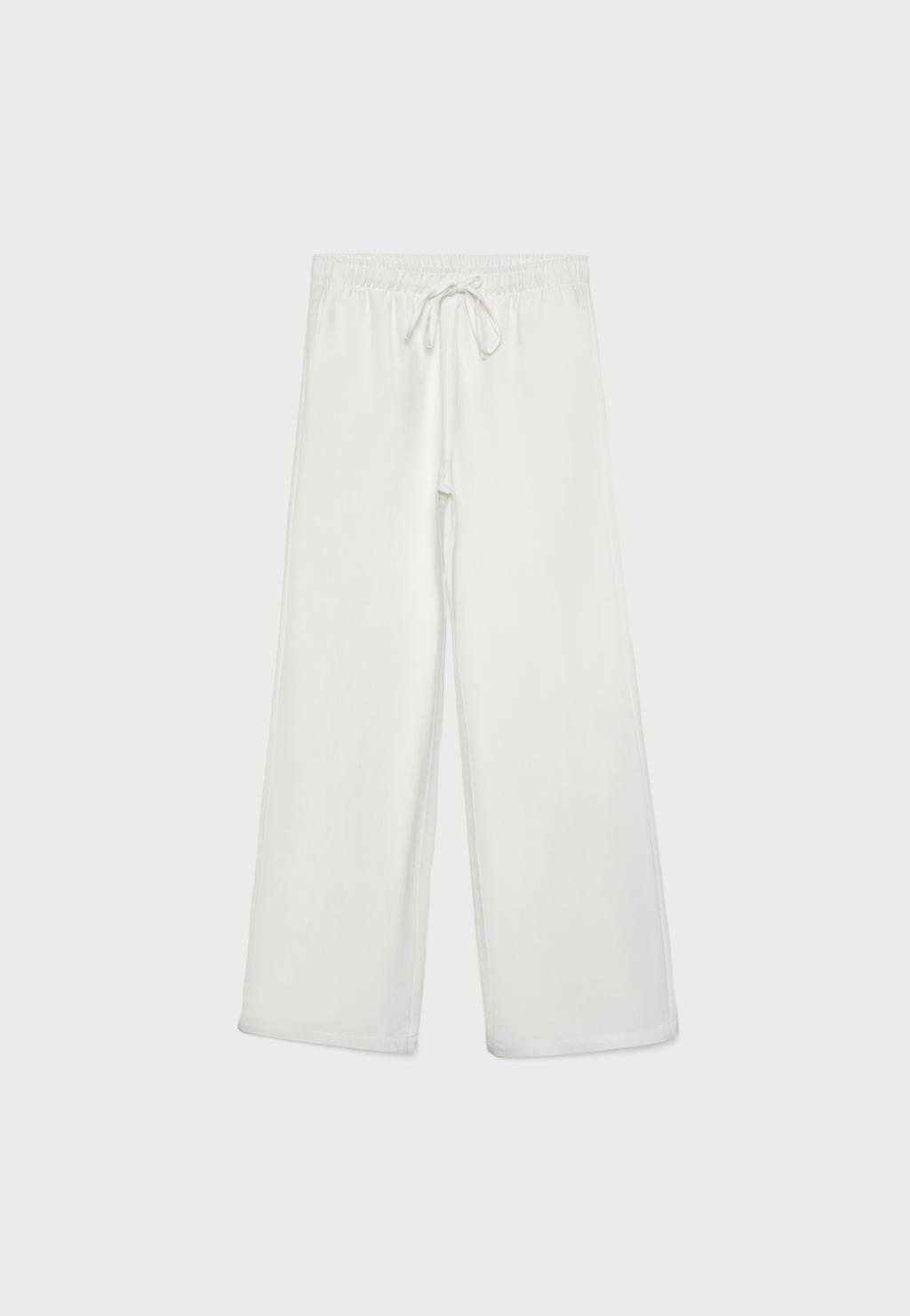 Pantalón cordones con lino