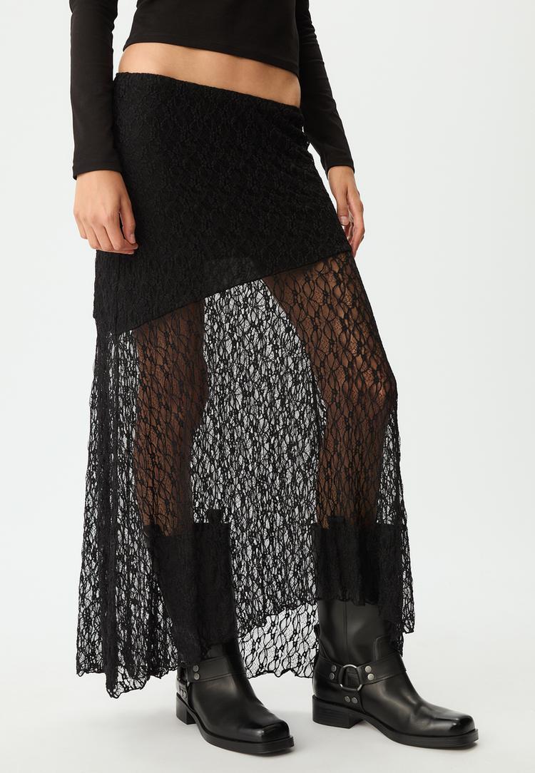 falda midi encaje