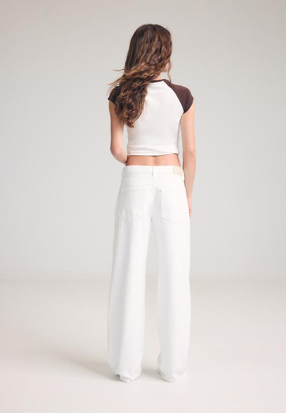 d91 jeans in twill wide leg a vita bassa