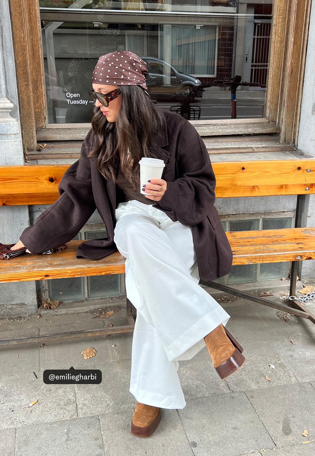 Straight-leg linen-effect trousers — Ecru