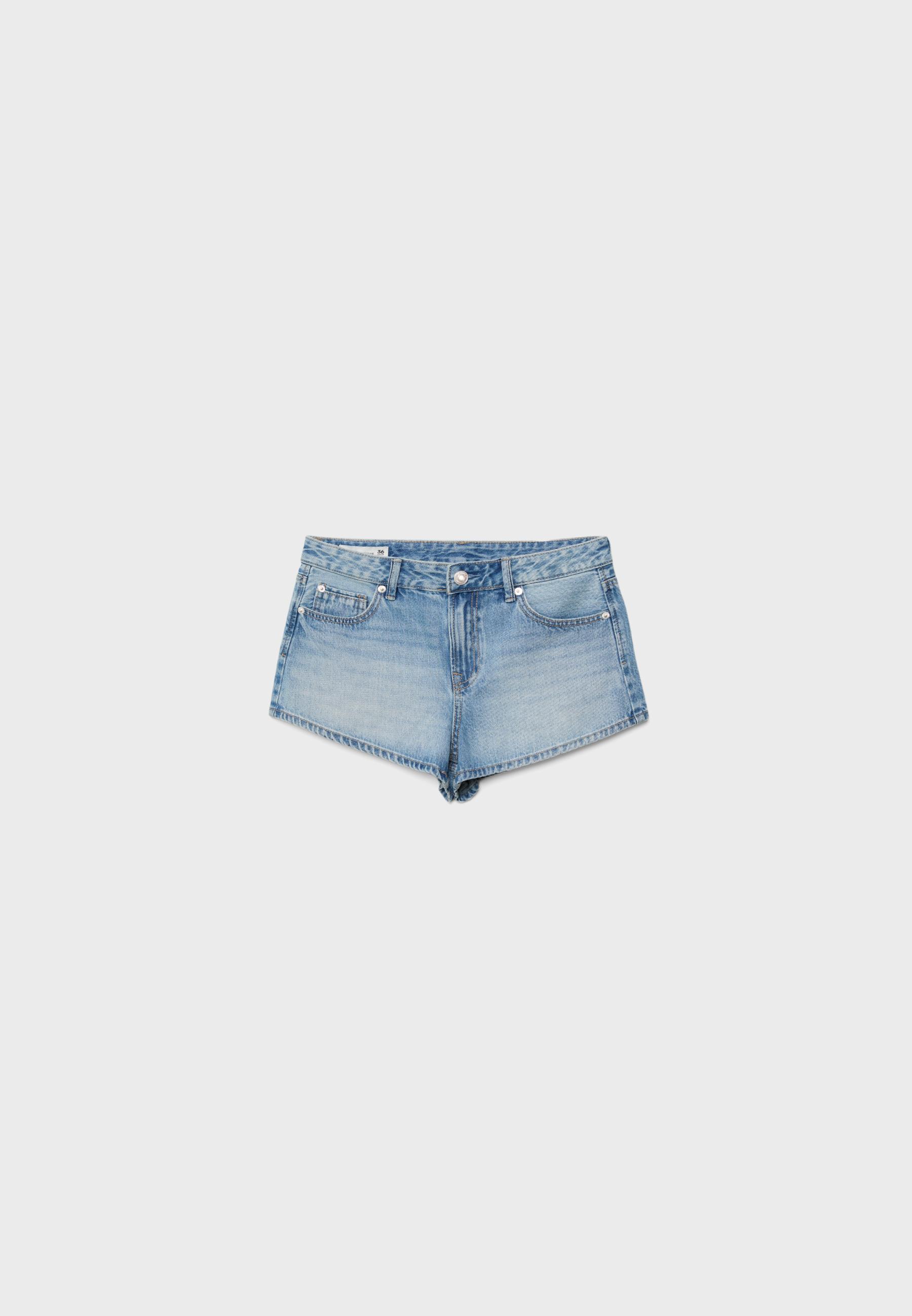 D79 Low-waist shorts — OVERDYED BLUE DENIM