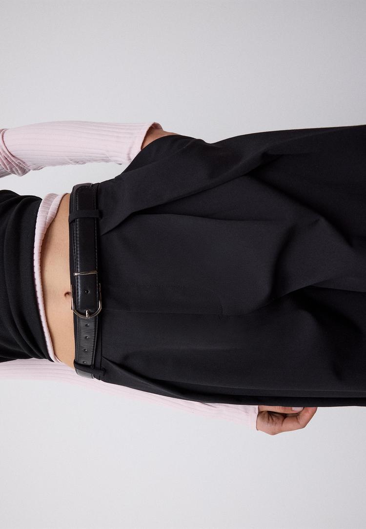 maxi pensli kemerli pantolon