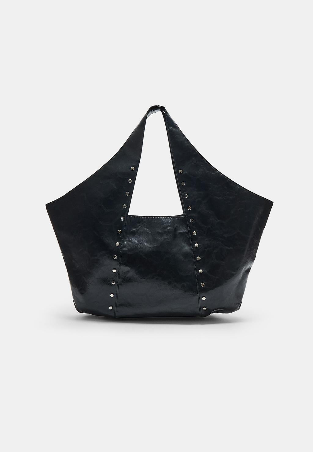 Studded leather effect bag