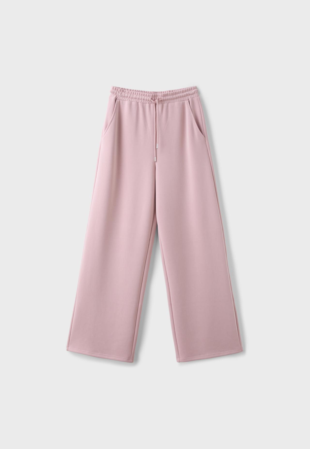 Soft-touch palazzo jogger trousers — Pastel pink