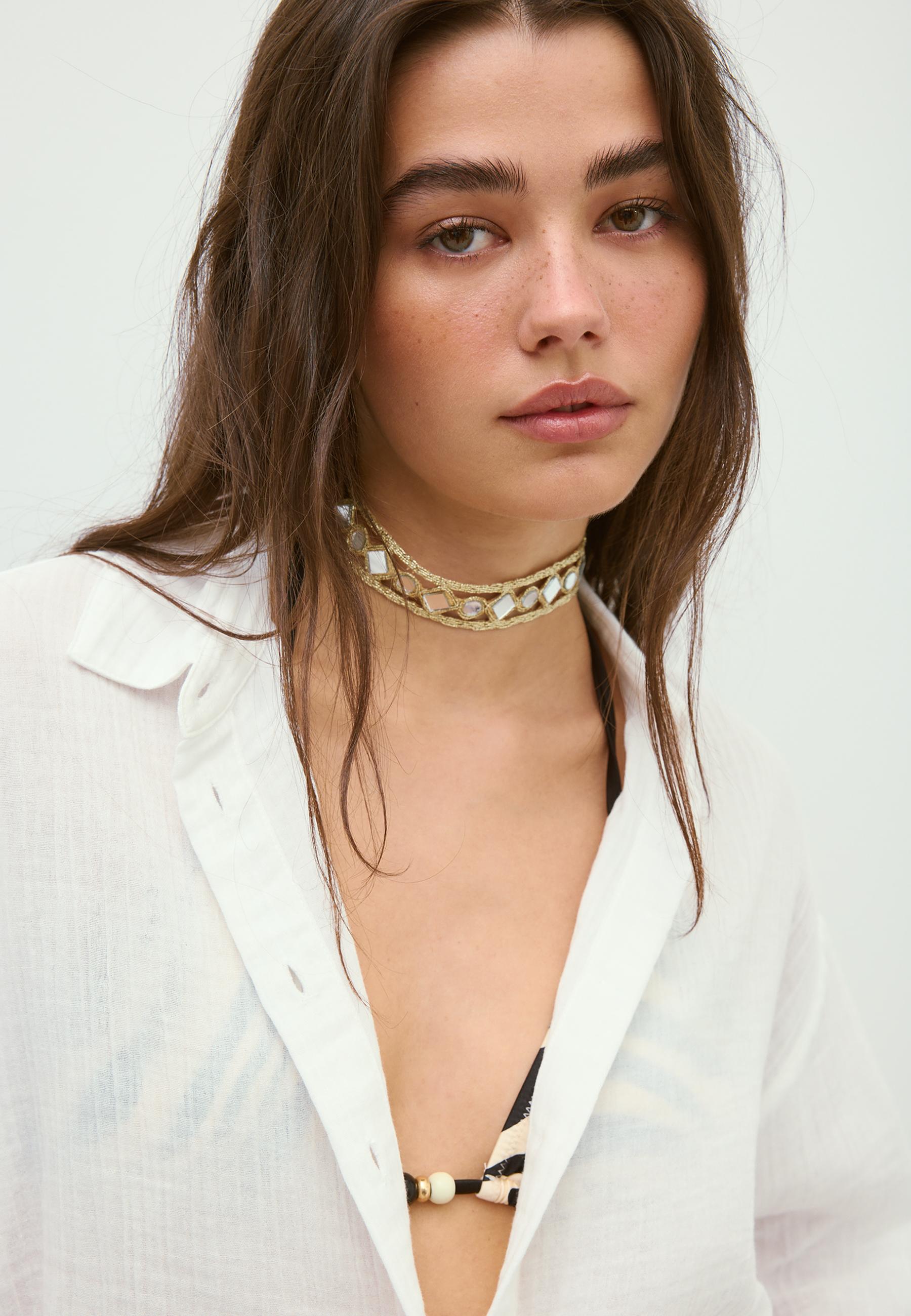 Mirror choker necklace — Gold