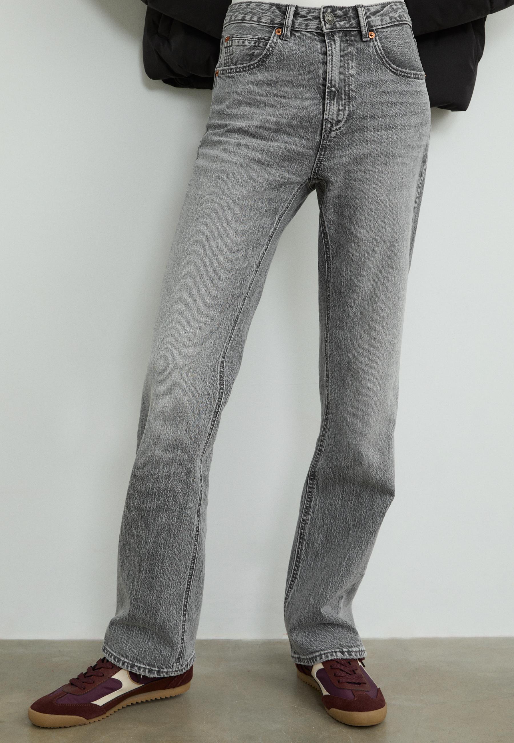 D98 vintage effect straight-leg jeans — DARK GREY DENIM WASH