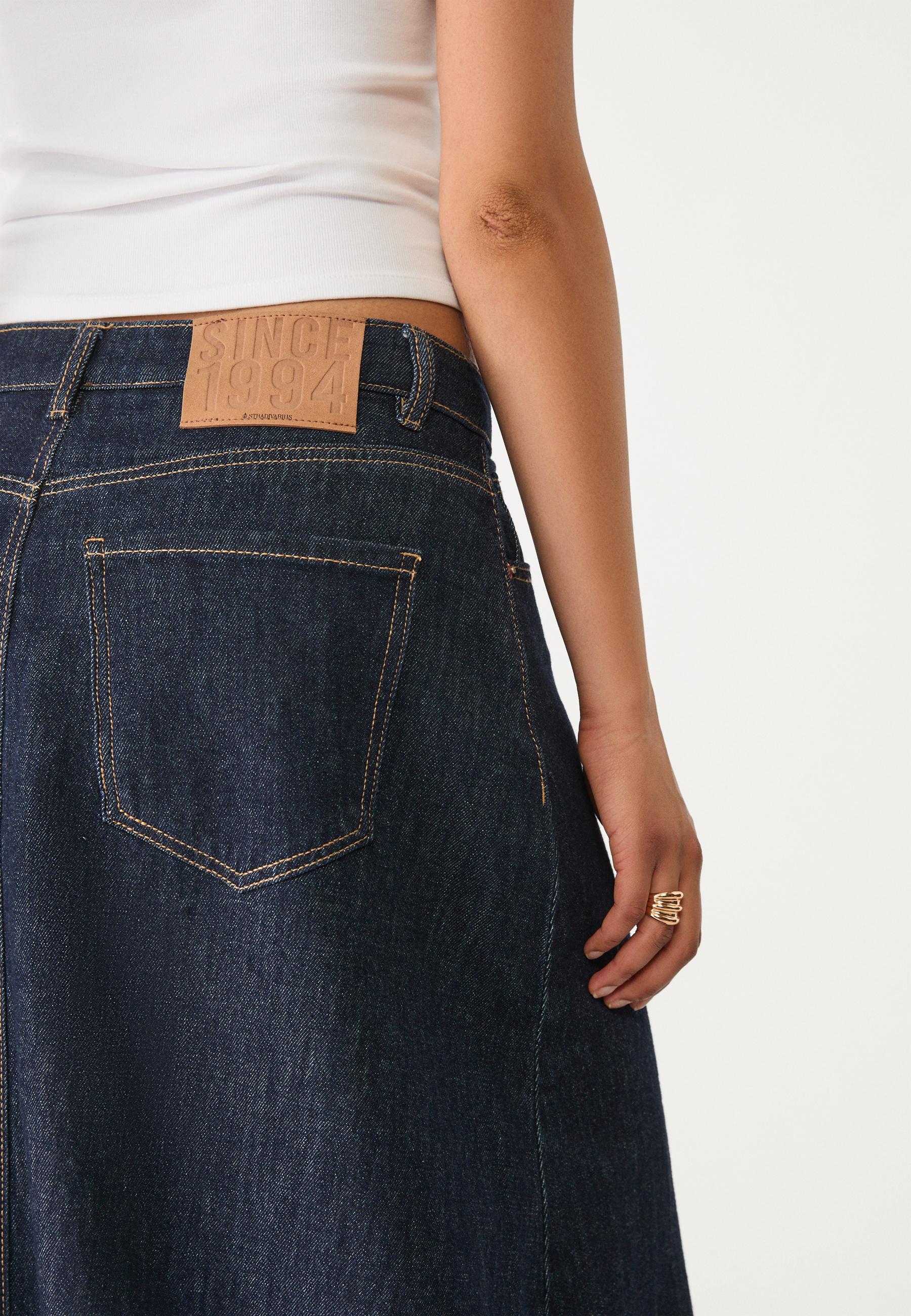 【BAON】24FW★ [BAONHAUS] Teensy Balloon Denim Long SK Long denim balloon skirt - Women's fashion | Stradivarius
