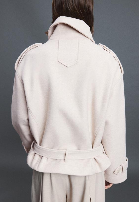 yumusak dokulu oversize trenckot