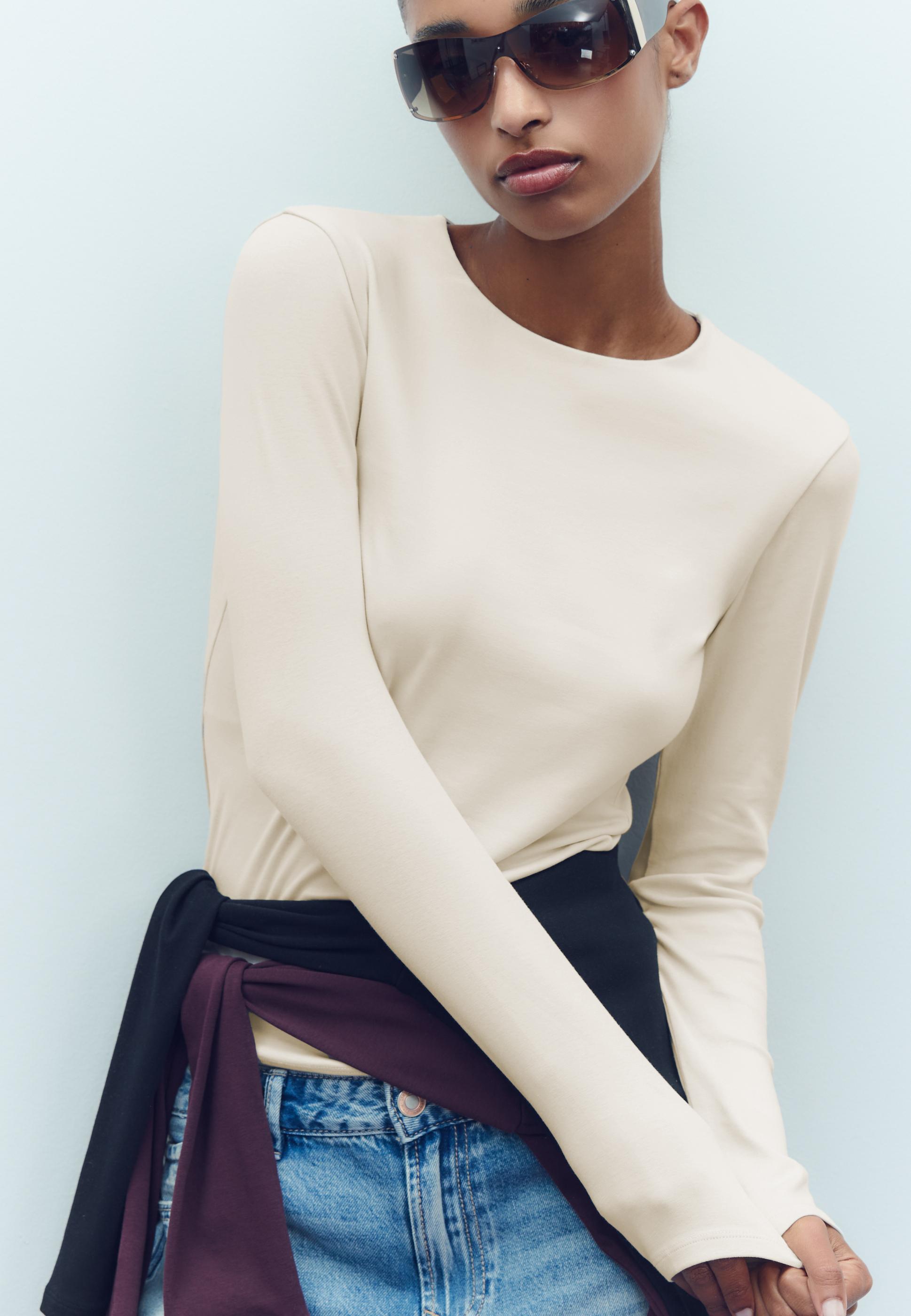 Basic long sleeve T-shirt — Stone